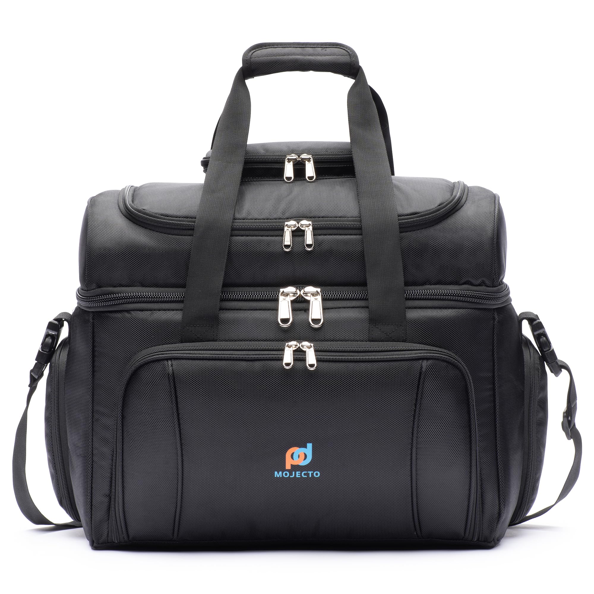 MOJECTO Extra Large Insulated Cooler Bag for 3-4 Day Trips (17x14x10 Inches) - Heavy Duty 1680D Polyester, Dual Thick Insulated Compartments, Removable Liner & Sturdy Zippers - Perfect for Camping, Picnics, Beach Outings and Road Trips