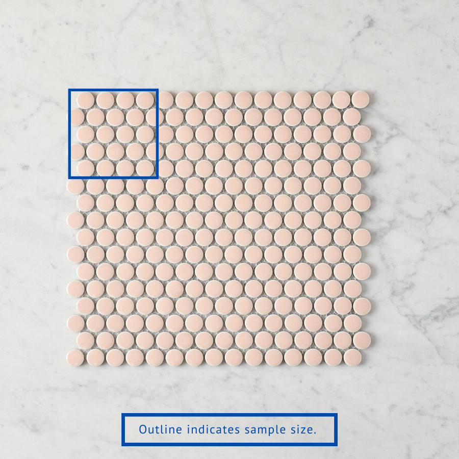 Broadwater Pink Gloss Penny Round Mosaic Tile - 10 Sheets (1 Sq Ft) - Waterproof Peel & Stick Backsplash for Kitchen, Bathroom, Shower, and DIY Home Decor