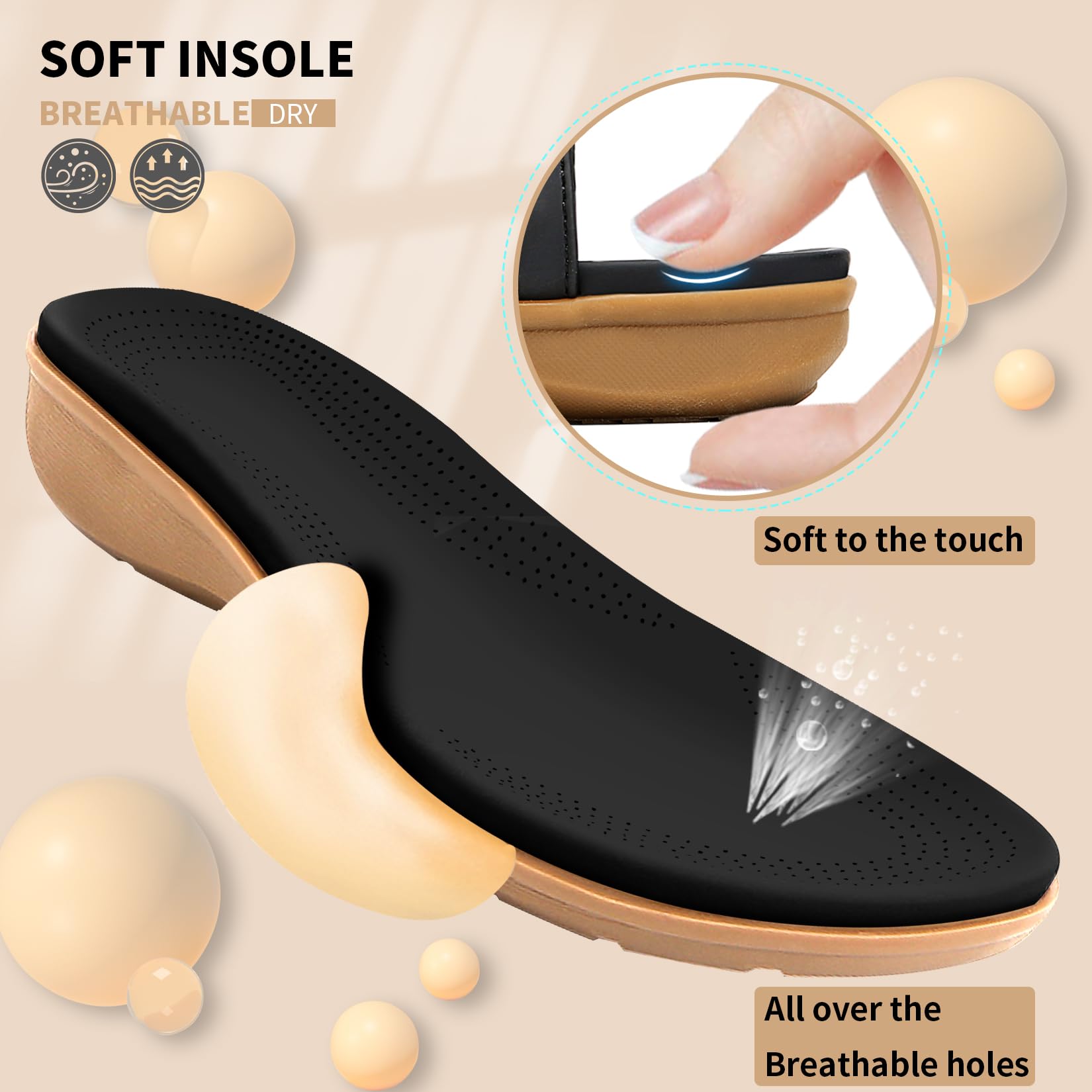 Littleplum Women's Comfort Arch Support Sandals - Summer Walking Shoes with Ankle Elastic Strap | Casual Flip Flops for Beach, Travel & Everyday Wear