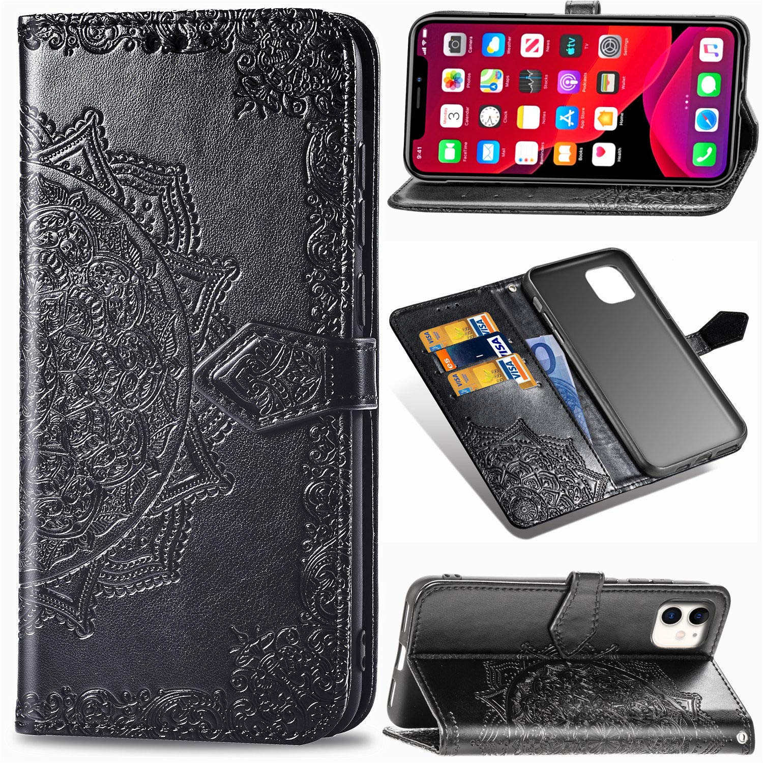 Premium PU Leather Wallet Case for iPhone 11 Pro Max - 6.5