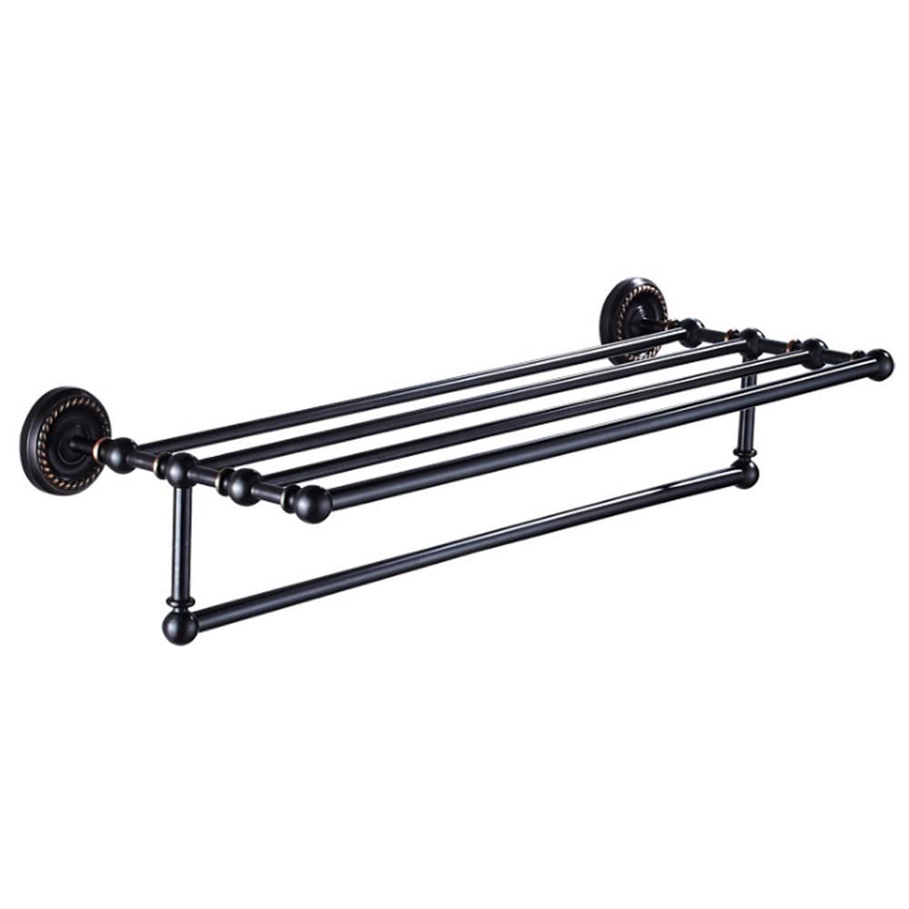 Wall Mounted Bathroom Towel Holder - Stainless Steel Shower Shelf & Coat Rack for Towels, Robes & Accessories - Space Saving Storage Solution for Bathroom, Spa & Laundry Room Organization