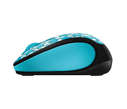Logitech Doodle Collection M325c Wireless Mouse - 2.4GHz Optical Mouse with 5 Buttons & USB Receiver - Twinkle Teal Color - Perfect for Office Work, Graphic Design & Home Computing