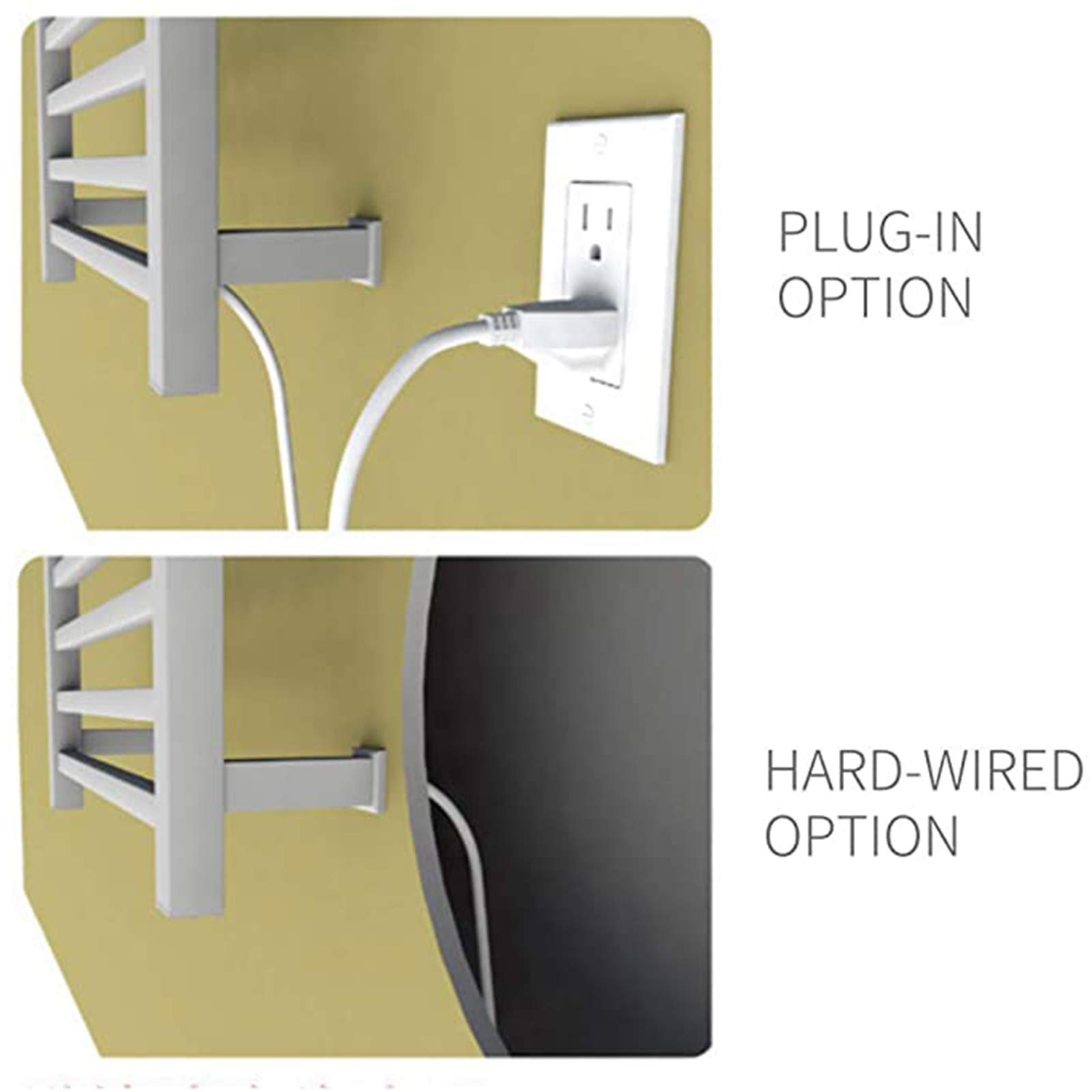 APUM 88W Energy Efficient Heated Towel Rack - 304 Stainless Steel Wall Mounted Electric Towel Warmer with Timer for Bathroom (Gold Hardwired) | Warm & Dry Towels Instantly - Perfect for Spa, Luxury Hotels & Cozy Home Bathrooms