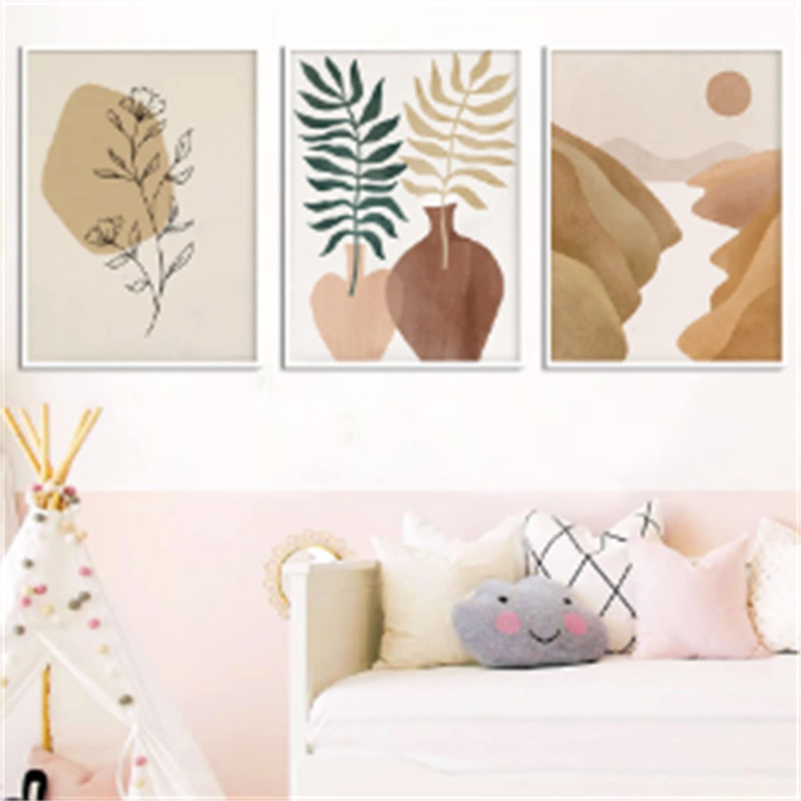 Abstract Canvas Painting Leaves Poster Print - Nordic Minimalist Wall Art for Home & Bedroom Decor | Perfect for Living Room, Office & Dormitory