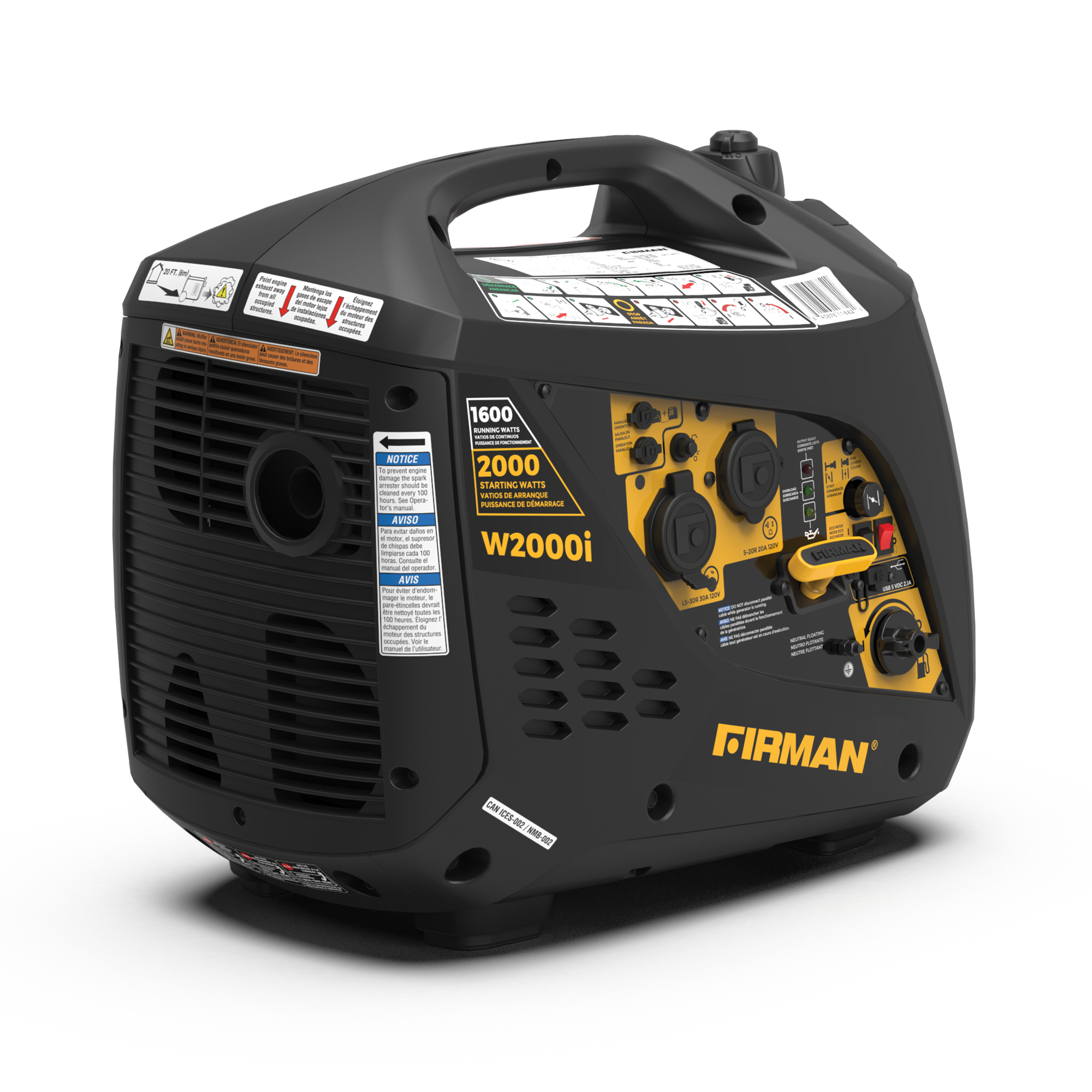 Refurbished 2000W Gas Inverter Generator with Recoil Start - Portable Power for Camping, Emergencies & Outdoor Activities