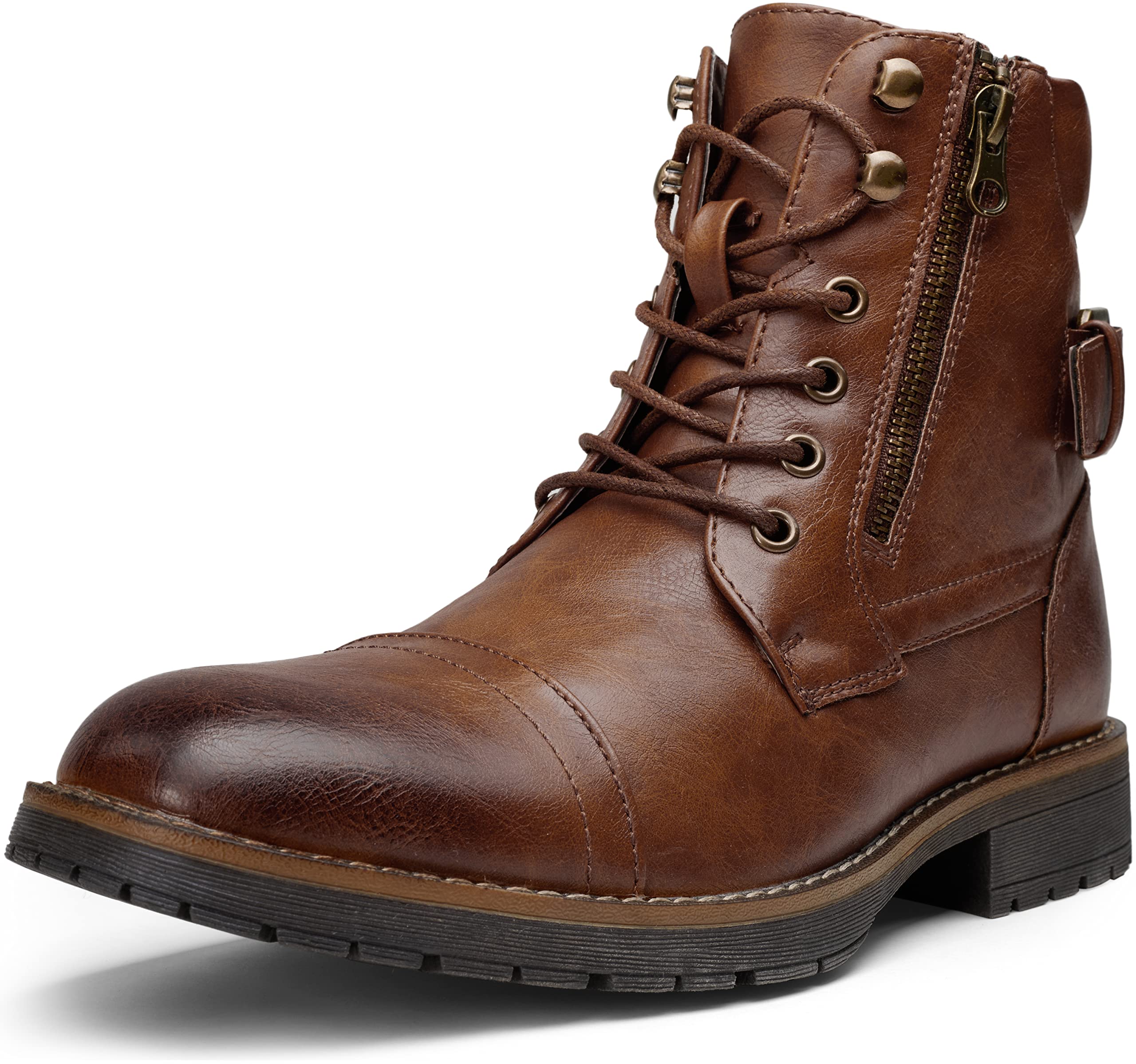 Vostey Men's Casual Motorcycle Combat Ankle Dress Boots - Stylish & Durable Footwear for Riding, Work & Everyday Wear