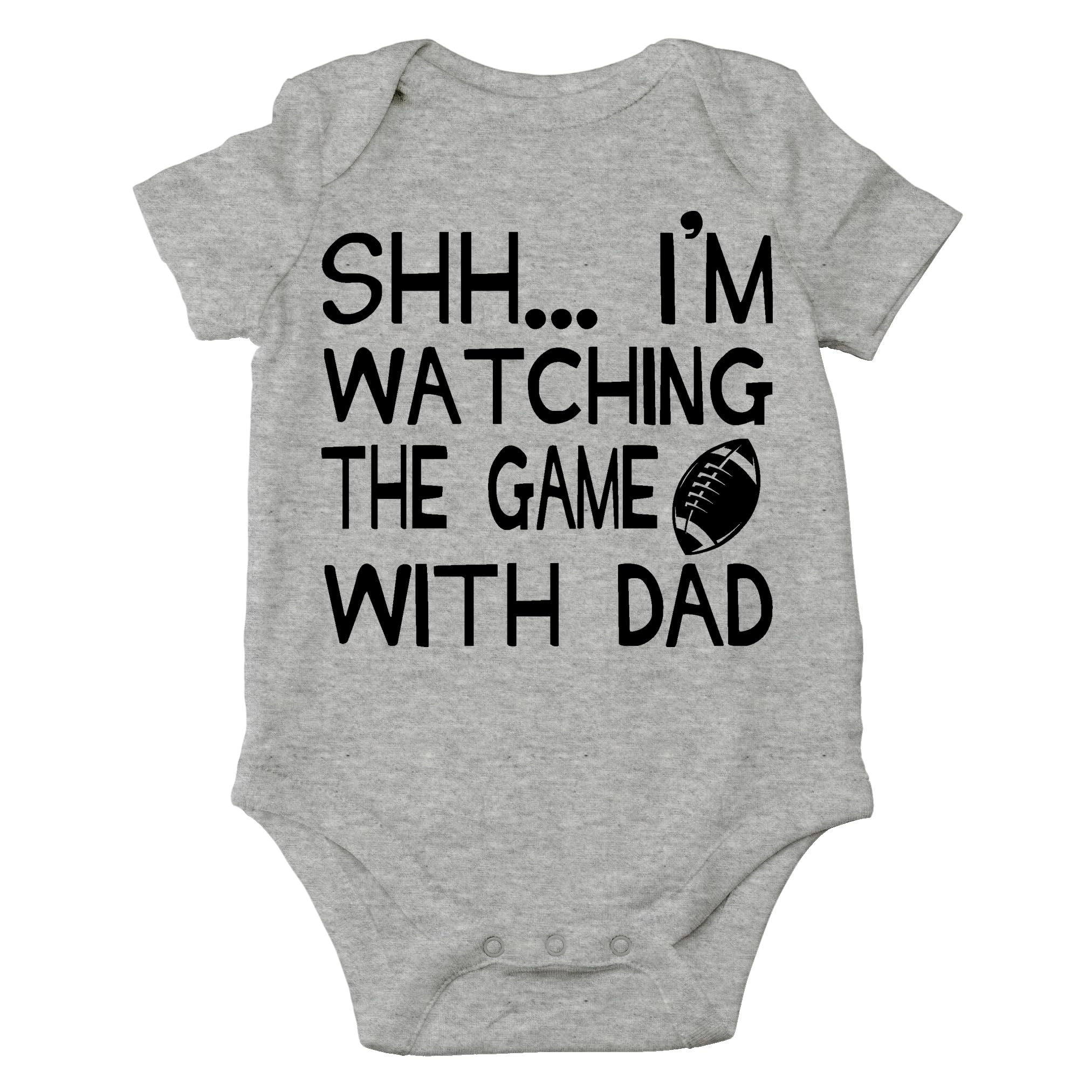 Funny Baby Bodysuit for Boys - 'Shh... I'm Watching The Game With Dad' Cute Infant Romper | Perfect for Game Day, Father-Son Bonding & Family Photos