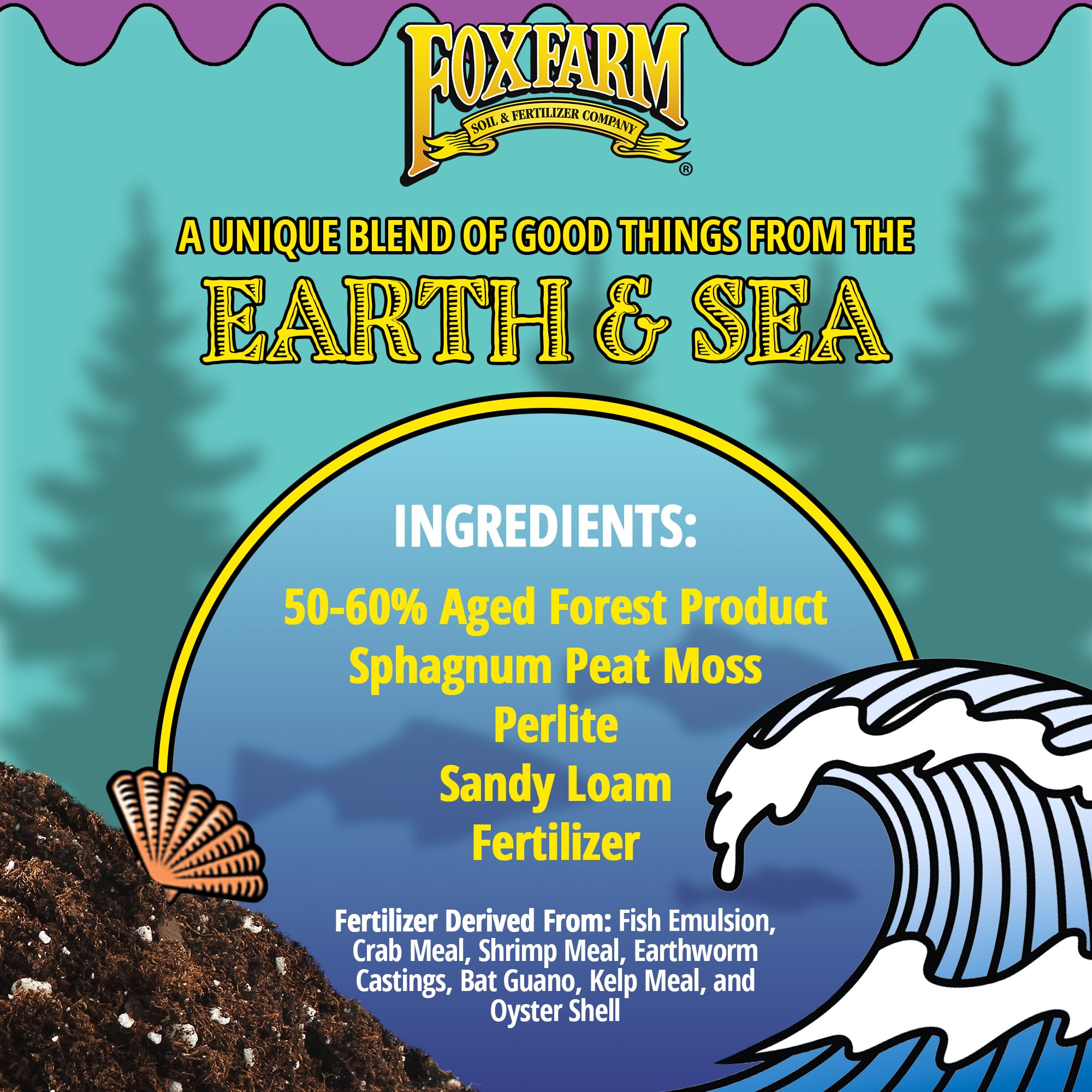 FoxFarm Ocean Forest Potting Soil 1.5 Cubic Feet (4 Pack) - Lightweight Aerated Soil Mix for Container Plants, pH Balanced for Maximum Nutrient Absorption, Superior Moisture Retention - Ideal for Indoor Houseplants, Vegetable Gardens & Flower Pots