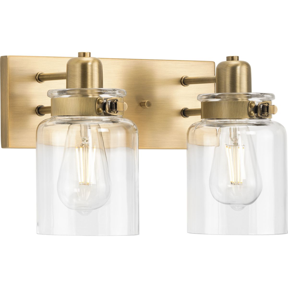 Calhoun Collection 2-Light Clear Glass Bathroom Vanity Light Fixture - Perfect for Modern Bathroom Makeovers & Spa-Like Ambiance