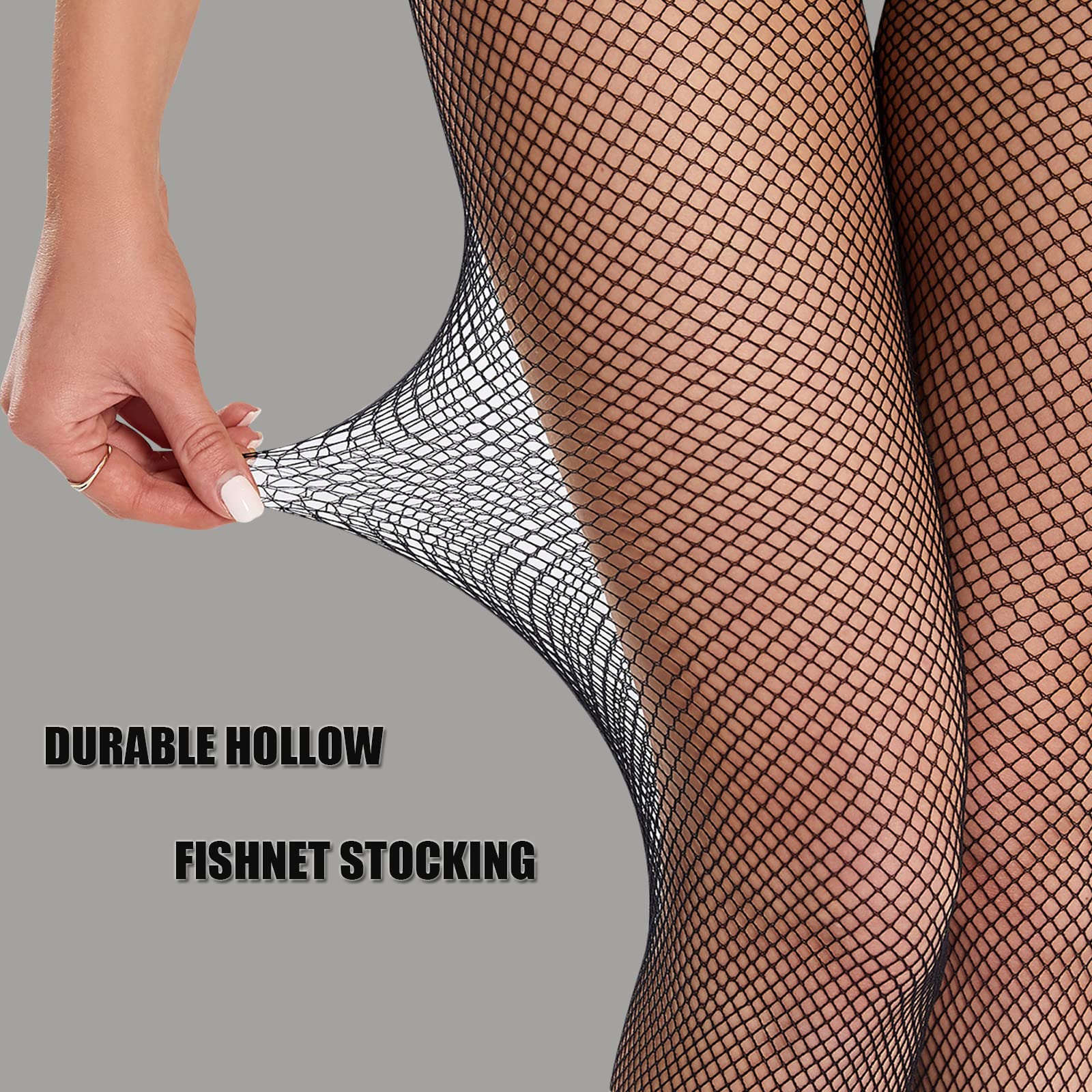 Sheer Patterned Fishnet Tights - 2 Pack High Waist Lace Stockings with Back Seam, Hollow Mesh Pantyhose for Women | Perfect for Cosplay, Halloween, Party Outfits & Fashion Styling