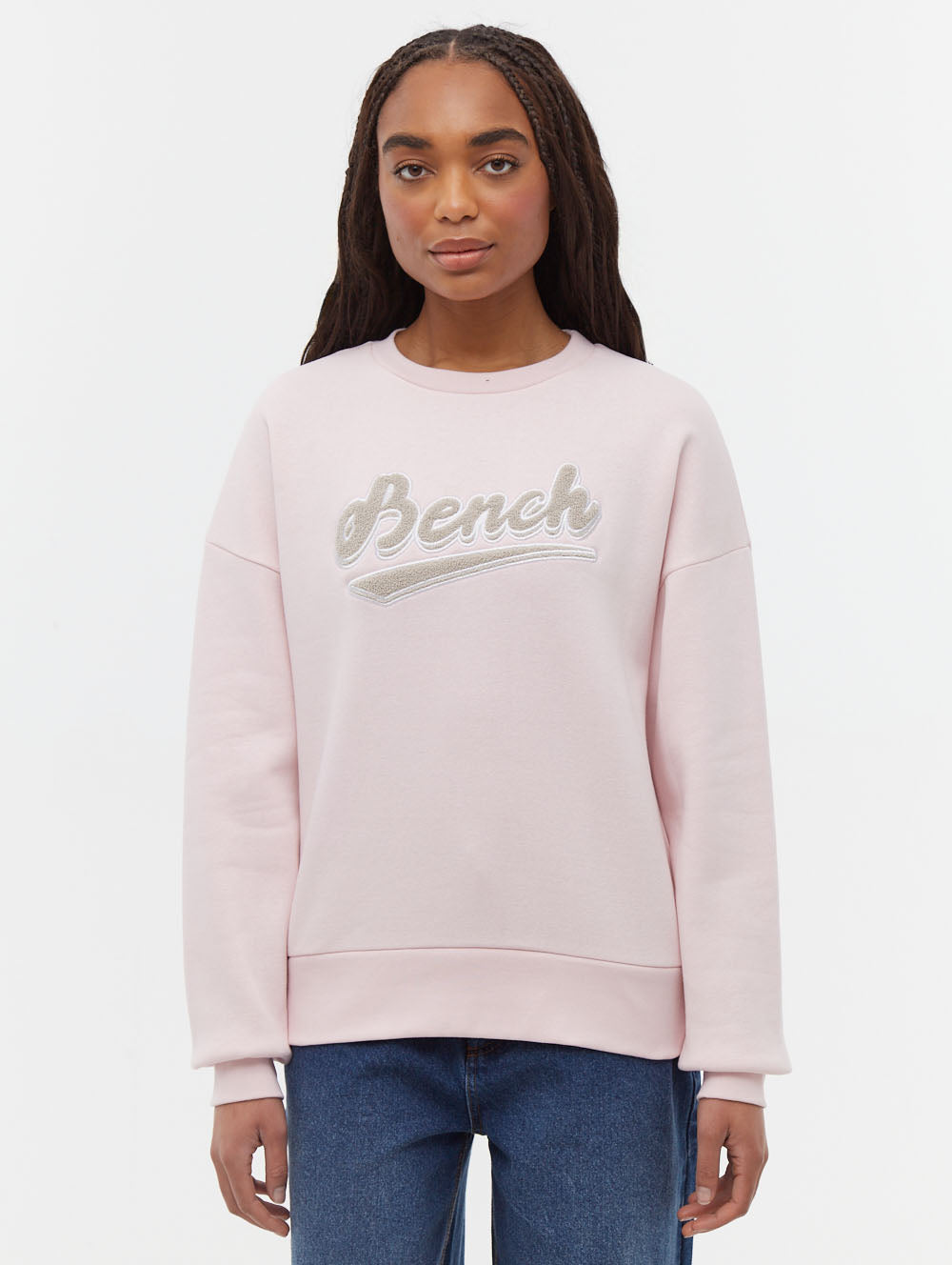 Steffi Retro Logo Crew Neck Sweatshirt - Vintage Style Cotton Pullover for Women | Casual Wear, Street Fashion & Lounge Comfort