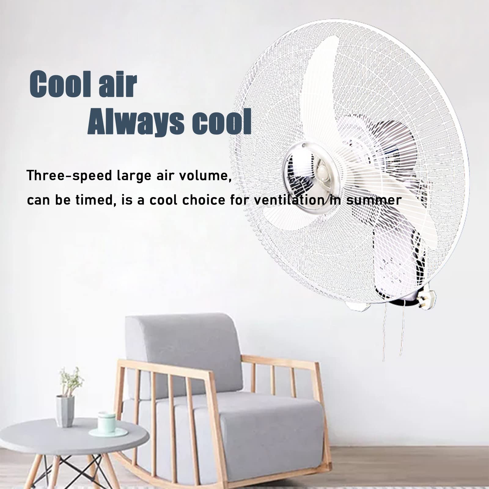 18 Inch Commercial Wall Mount Fan with 90° Adjustable Tilt & Horizontal Oscillation - High Power, Silent Operation, 3 Speed Settings - Perfect for Restaurants, Warehouses, and Home Use