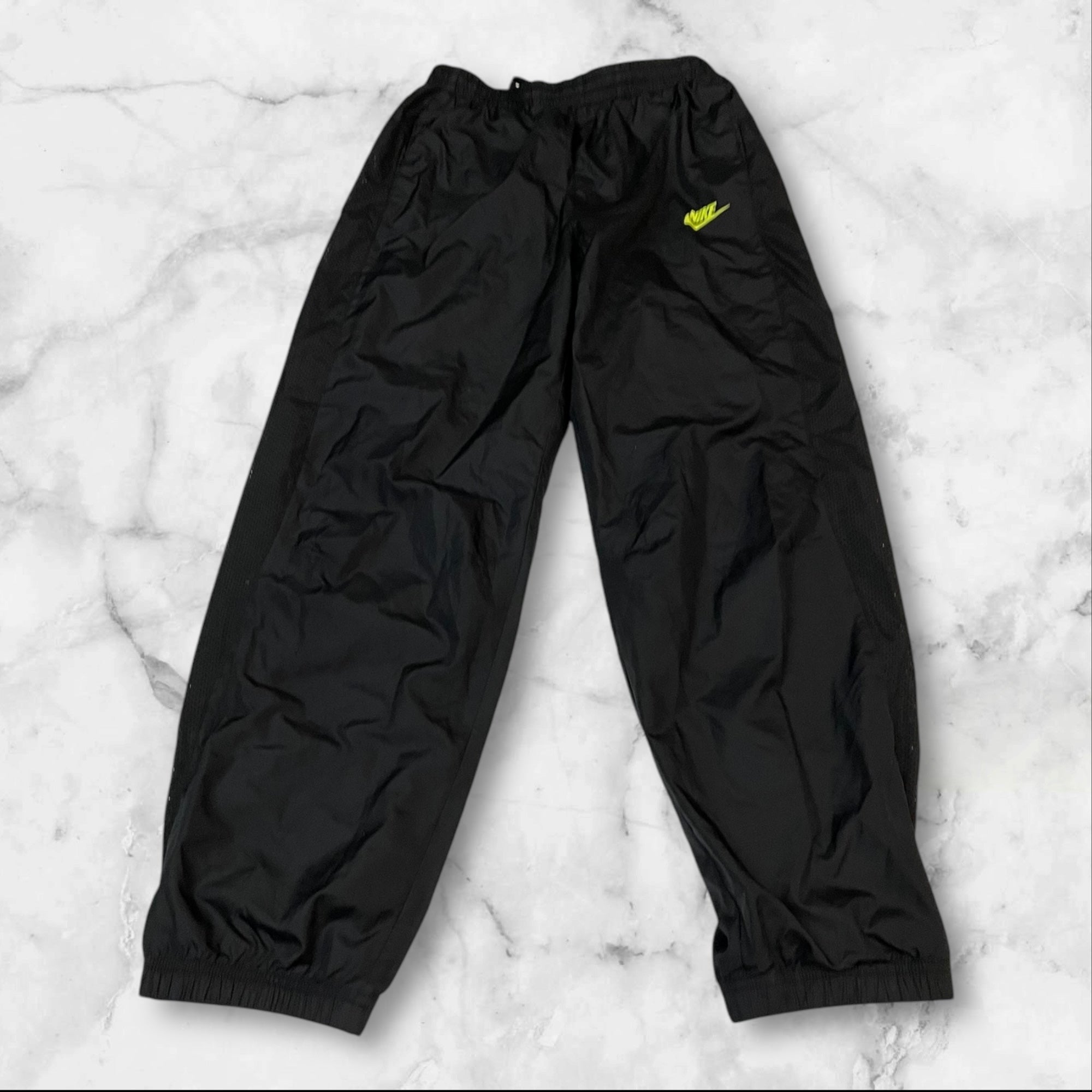 Nike Vintage Trackpants - Baggy Nylon Joggers for Kids (Fits XS to XL, Size 158) - Retro Athletic Pants for School, Sports & Casual Wear