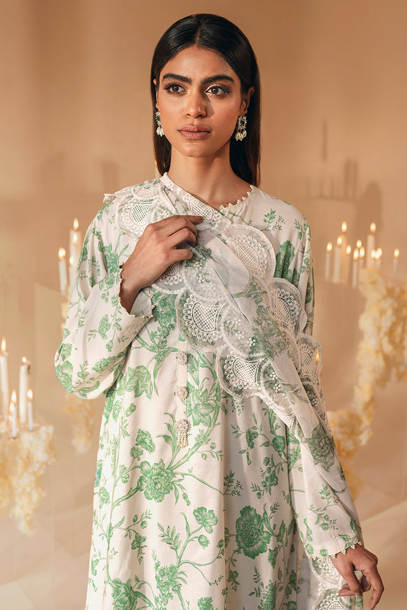 LOTUS 2PC Women's Ethnic Outfit Set (Kurta Shirt & Dupatta Scarf) - Traditional Indian Pakistani Wear for Festivals, Weddings & Special Occasions