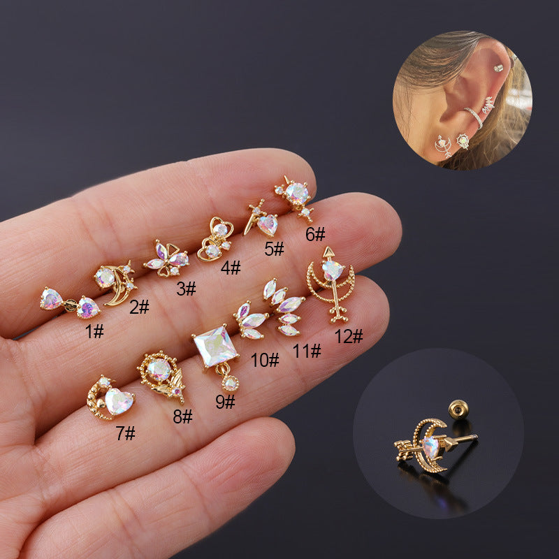 20G Anime Stud Earrings - Cute Unicorn Cartoon Piercing Jewelry for Women & Girls | Perfect for Cosplay, Gifts & Daily Wear | HSPJ308