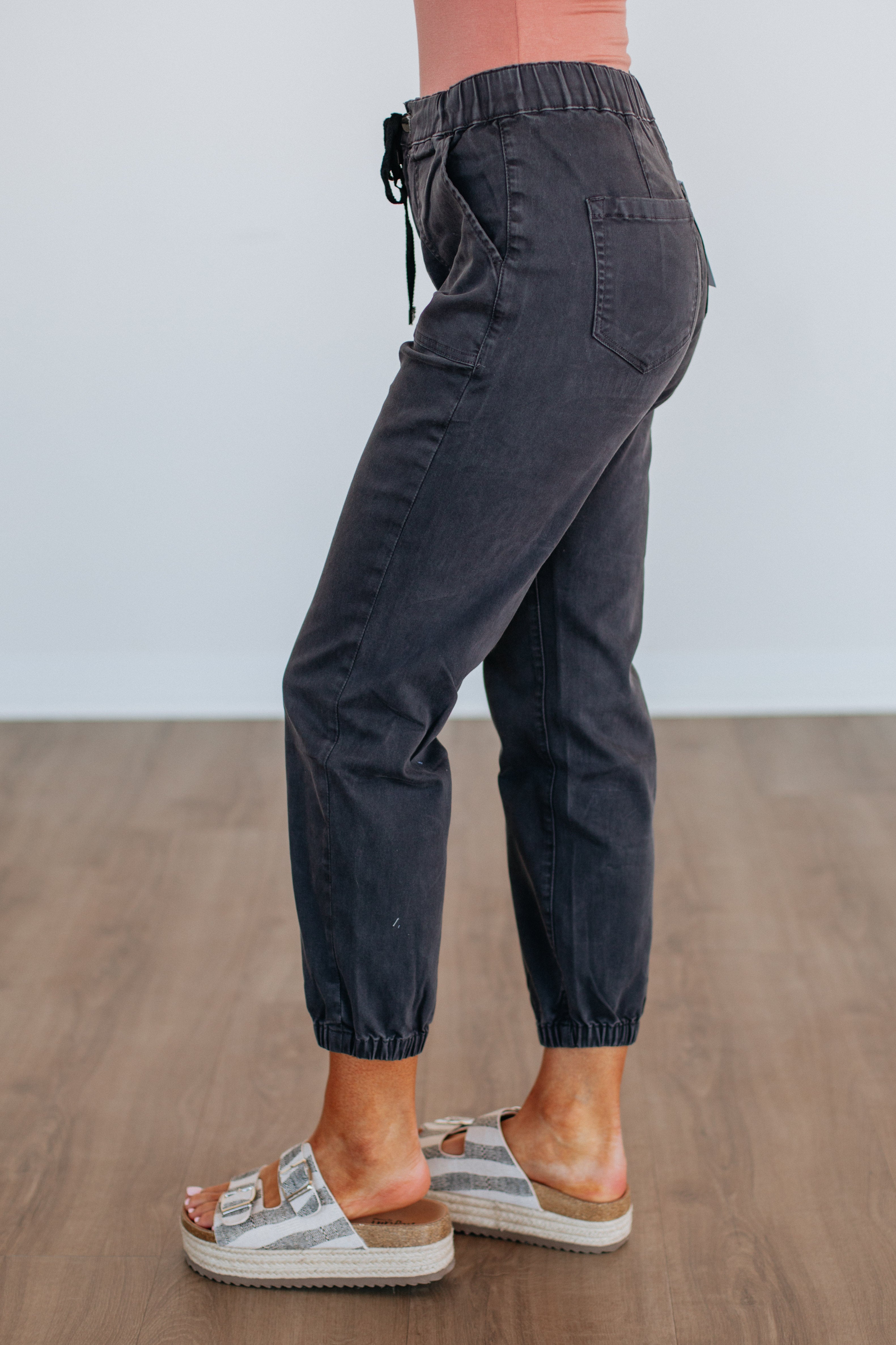 Vintage Black Drea Mica Joggers - Soft High Waisted Lounge Pants for Women | Perfect for Yoga, Running & Casual Wear