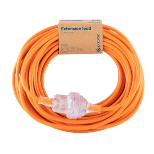 20M Pacvac Extension Cord for Commercial Vacuum Cleaners - Heavy Duty Power Cable for Industrial Cleaning Equipment in Warehouses & Factories