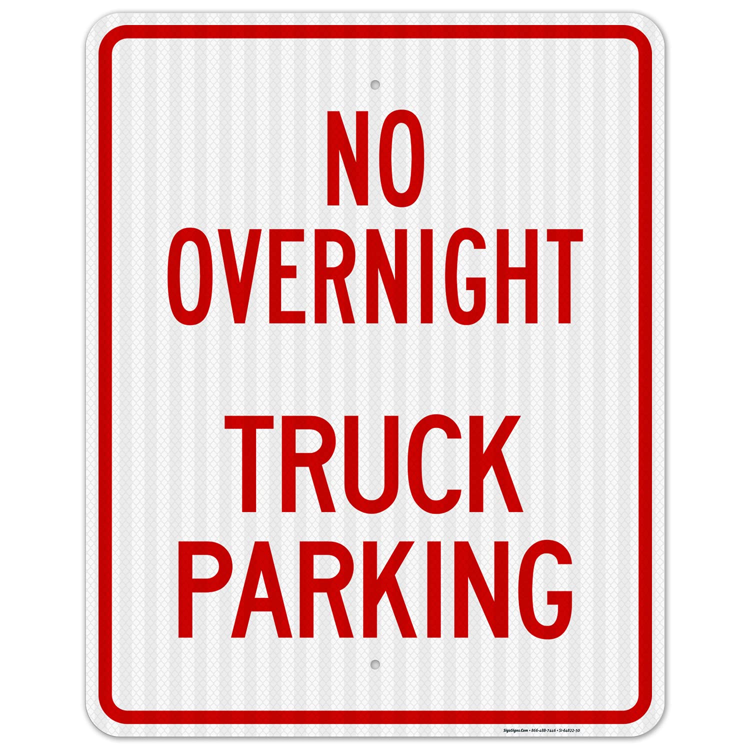 No Overnight Truck Parking Sign - 24x30 Inches, 3M EGP Reflective .080 Aluminum, Fade Resistant, Made in USA - Ideal for Truck Stops, Warehouses & Parking Enforcement Areas
