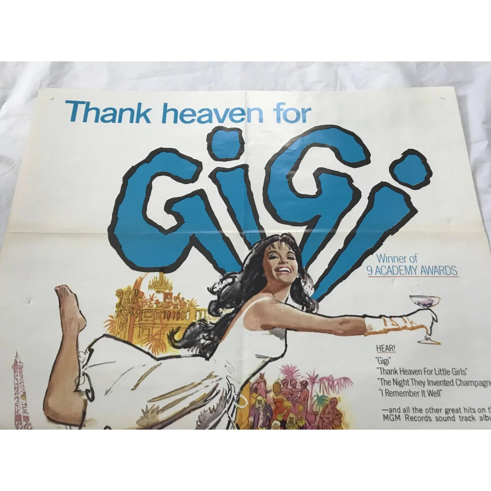 Gigi 1966 Original Framed Re-release Movie Poster 1st Issue 27x40 - Vintage Film Collectible with Leslie Caron & Louis Jourdan - Perfect for Home Theater Decor, Classic Cinema Gifts & Movie Memorabilia Displays