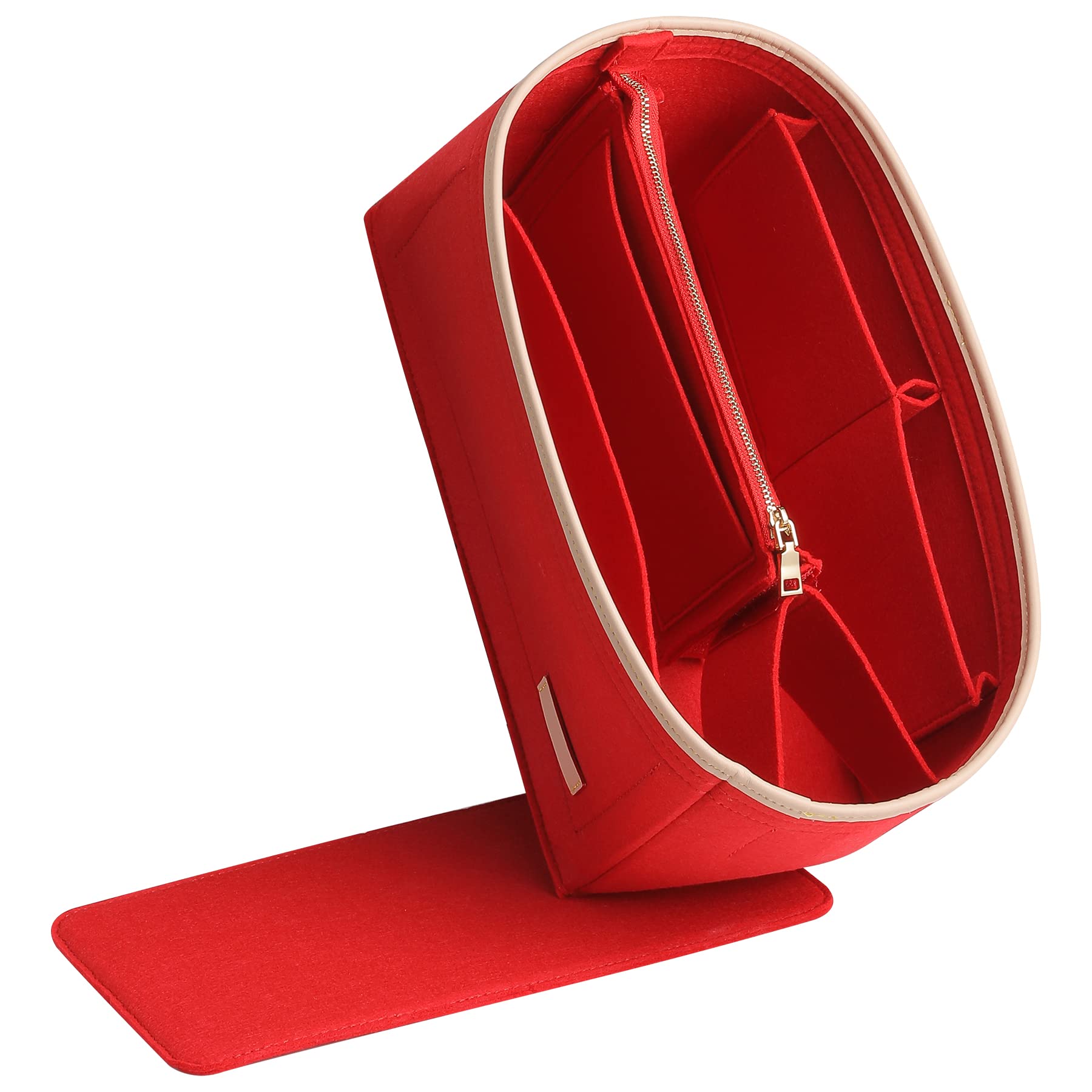 Doxo Purse Organizer Insert for Tote Bags & Handbags - Perfect Fit for Louis Vuitton Speedy 25, Travel & Everyday Use (Red, Medium Size with Bottle Holder) - Ideal for Work, Travel & Organization