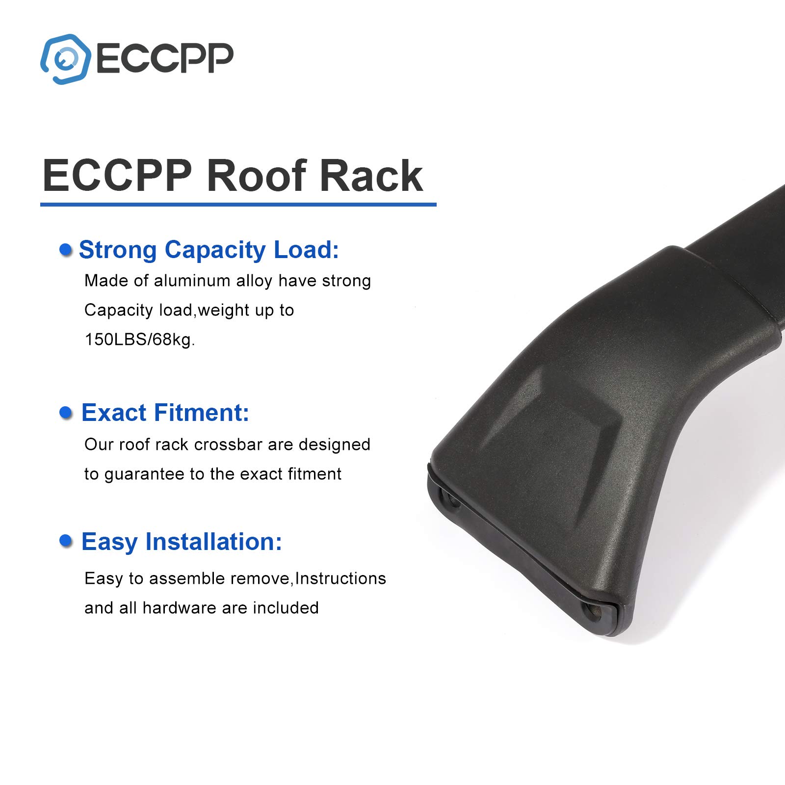 ECCPP Aluminum Roof Rack Cross Bars - Heavy Duty Cargo Carrier Rails Compatible with Mazda CX-5 2017 2018 2019 Models | Perfect for Road Trips, Camping & Outdoor Adventures