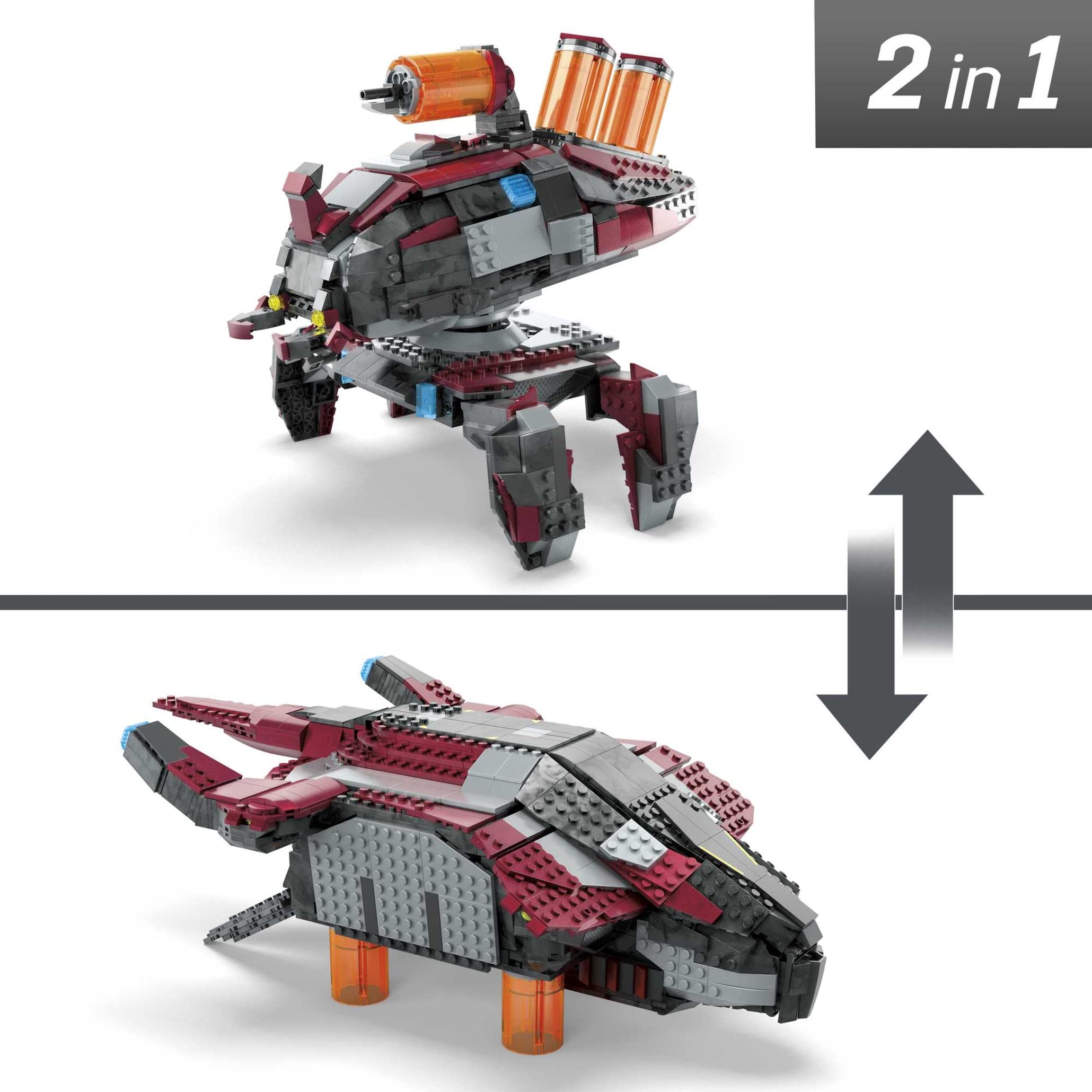 MEGA Halo Infinite Banished Phantom Aircraft Building Set - 1214 Piece Vehicle Toy with 4 Micro Action Figures & Accessories | Collector's Edition for Gamers & Halo Fans | Perfect for Display, Play & Gift Giving