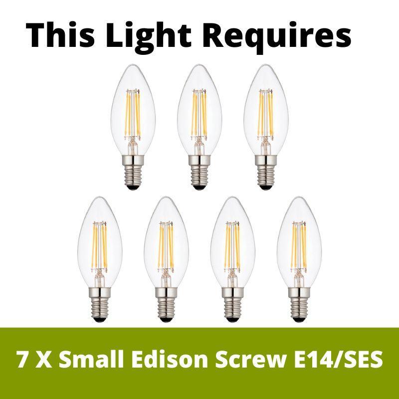 7-Light Chrome Pendant Crystal Glass Chandelier - Modern Dining Room Lighting Fixture for Kitchen Island, Foyer & Living Room Decor