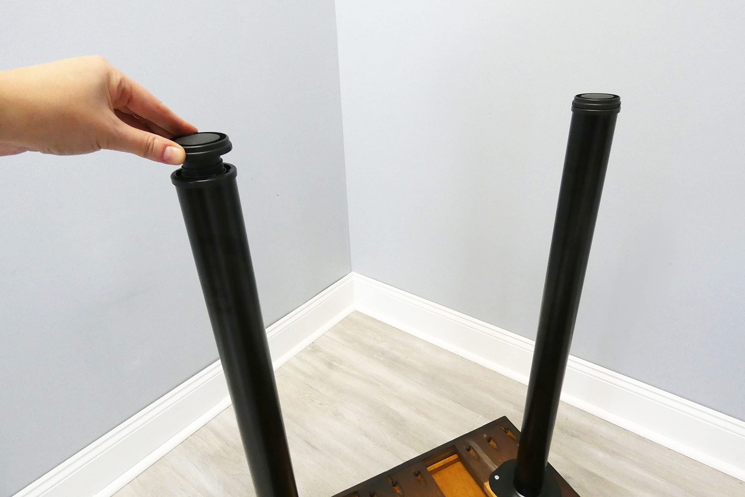 Shepherd Hardware 8570E 27.5-Inch Black Steel Furniture Legs for Desks & Tables - Heavy Duty Adjustable Table Legs, 2-Pack - Perfect for DIY Workbench, Kitchen Island, and Office Furniture Projects