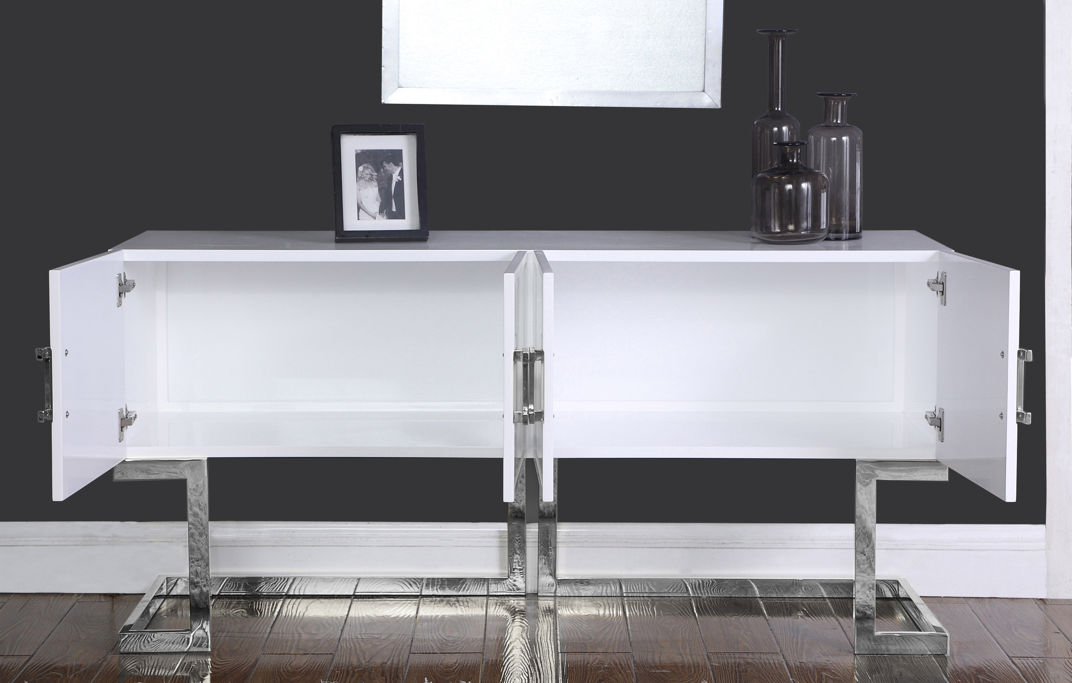 Modern Beth Sideboard Buffet Cabinet - Stylish Storage for Dining Room, Living Room & Entryway - Perfect for Organizing Dishes, Linens & Home Decor