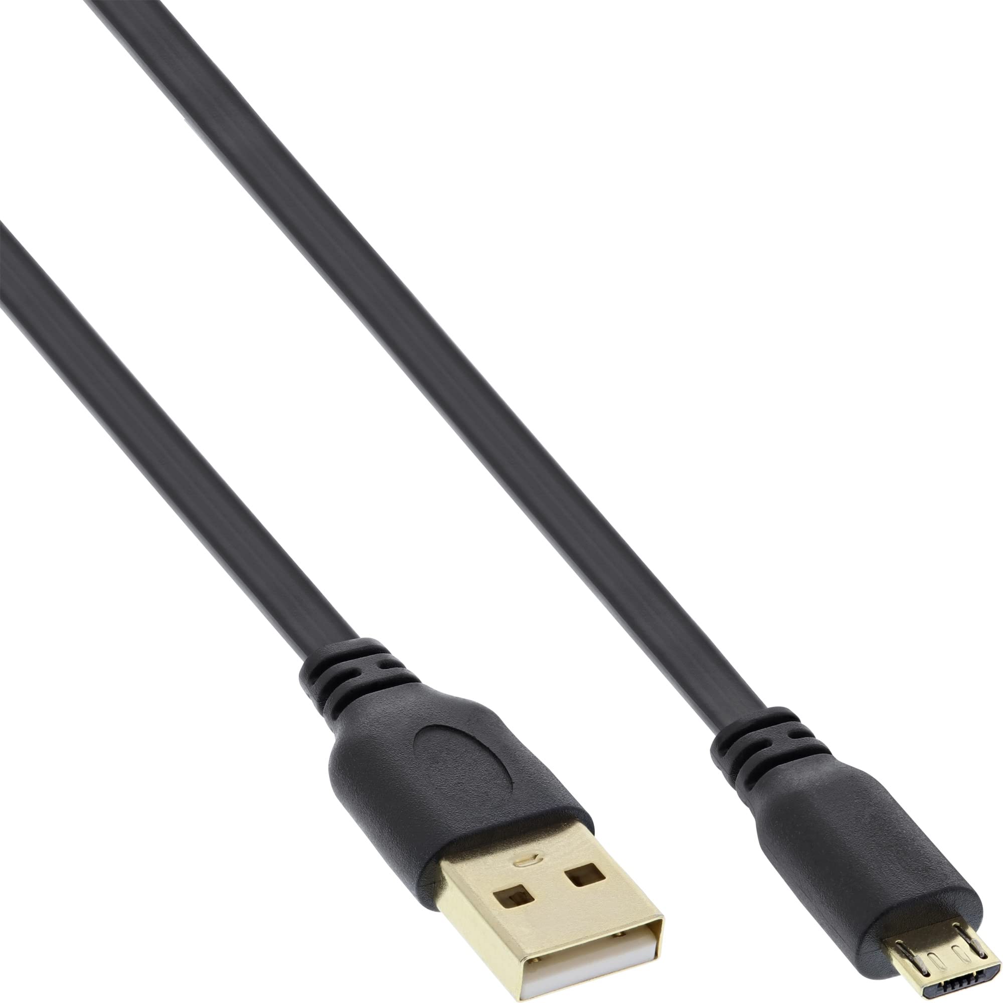 InLine 31710F 1m Micro-USB to USB-A 2.0 Cable - High-Speed Charging & Data Sync for Smartphones, Tablets, Cameras - Perfect for Home, Office & Travel Accessories (Black)