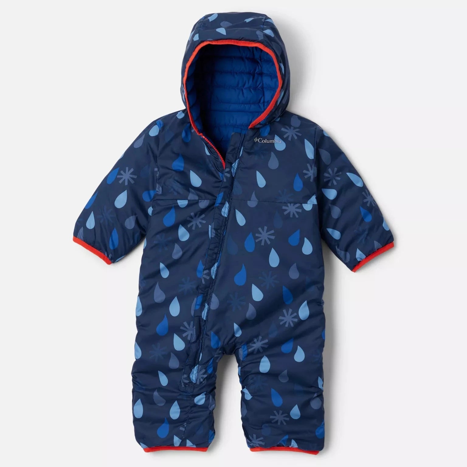 Columbia Whisper Lite II Reversible Bunting - Mountain Blue & Spicy Powder - Warm Winter Baby Snowsuit for Outdoor Play & Snow Adventures