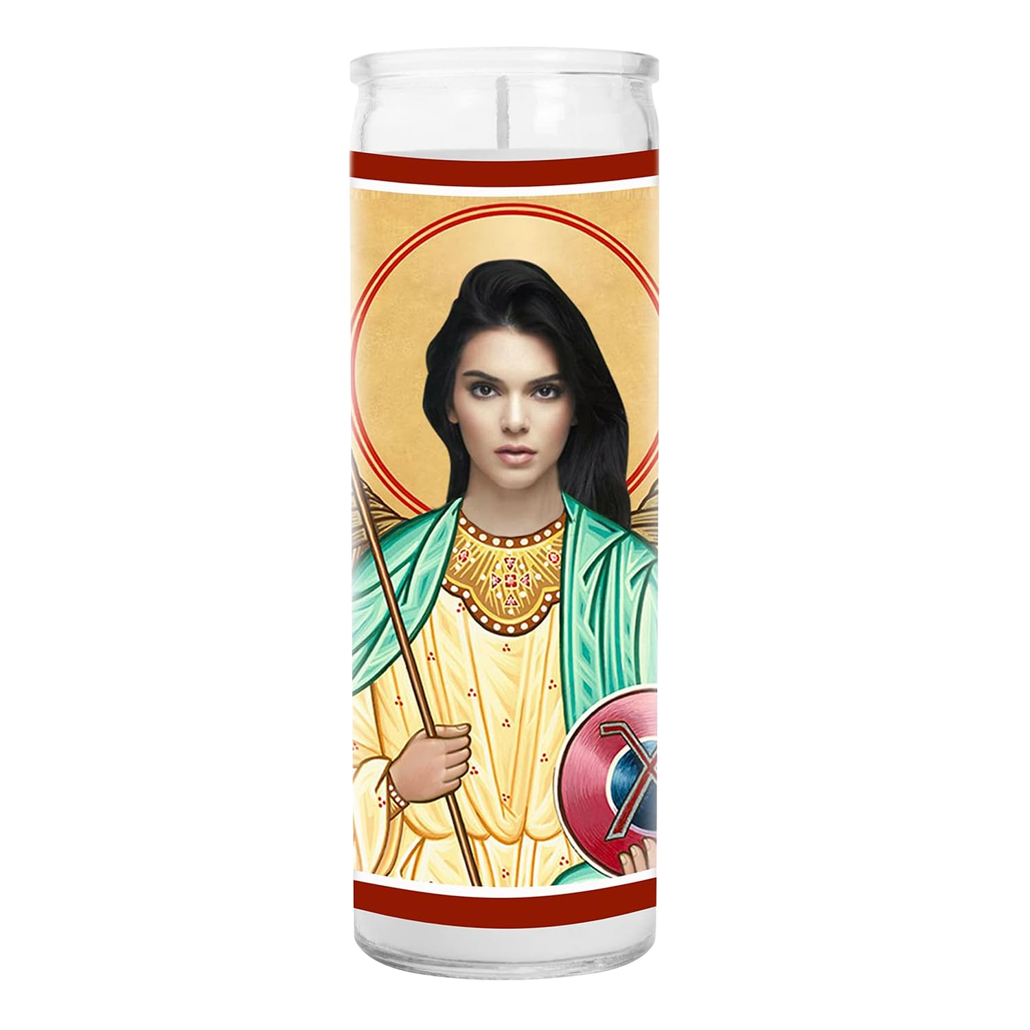 8 Inch Handmade Glass Prayer Candle - Celebrity & Saint Votive Candle - USA Made Novelty Gift for Home Decor, Spiritual Altar & Thoughtful Present