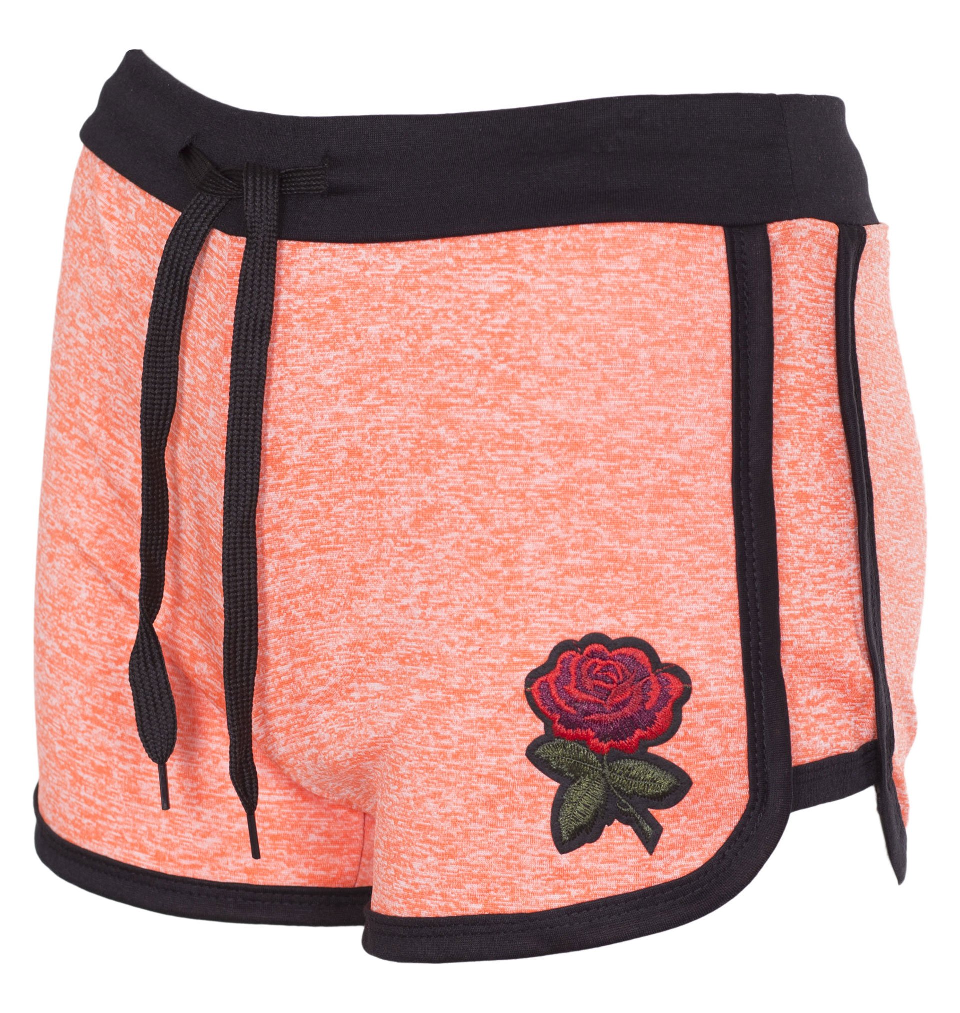 NOROZE Girls Kids Camo Brooklyn Rose Print Hot Pants Shorts - Stylish Summer Playwear for Outdoor Adventures & Casual Outings