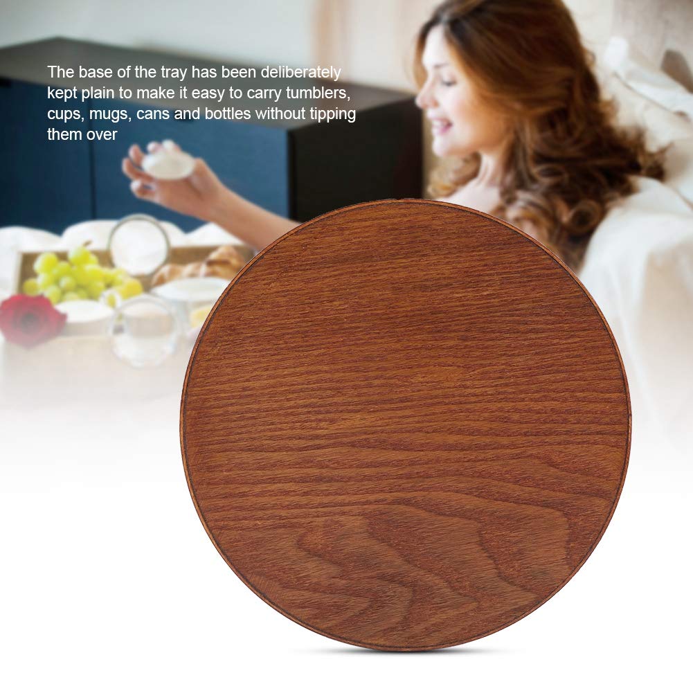 Round Wood Serving Tray - 21cm x 21cm Handcrafted Wooden Plate for Tea, Coffee, Snacks & Drinks | Perfect for Dining, Breakfast in Bed, Party Serving & Home Decor