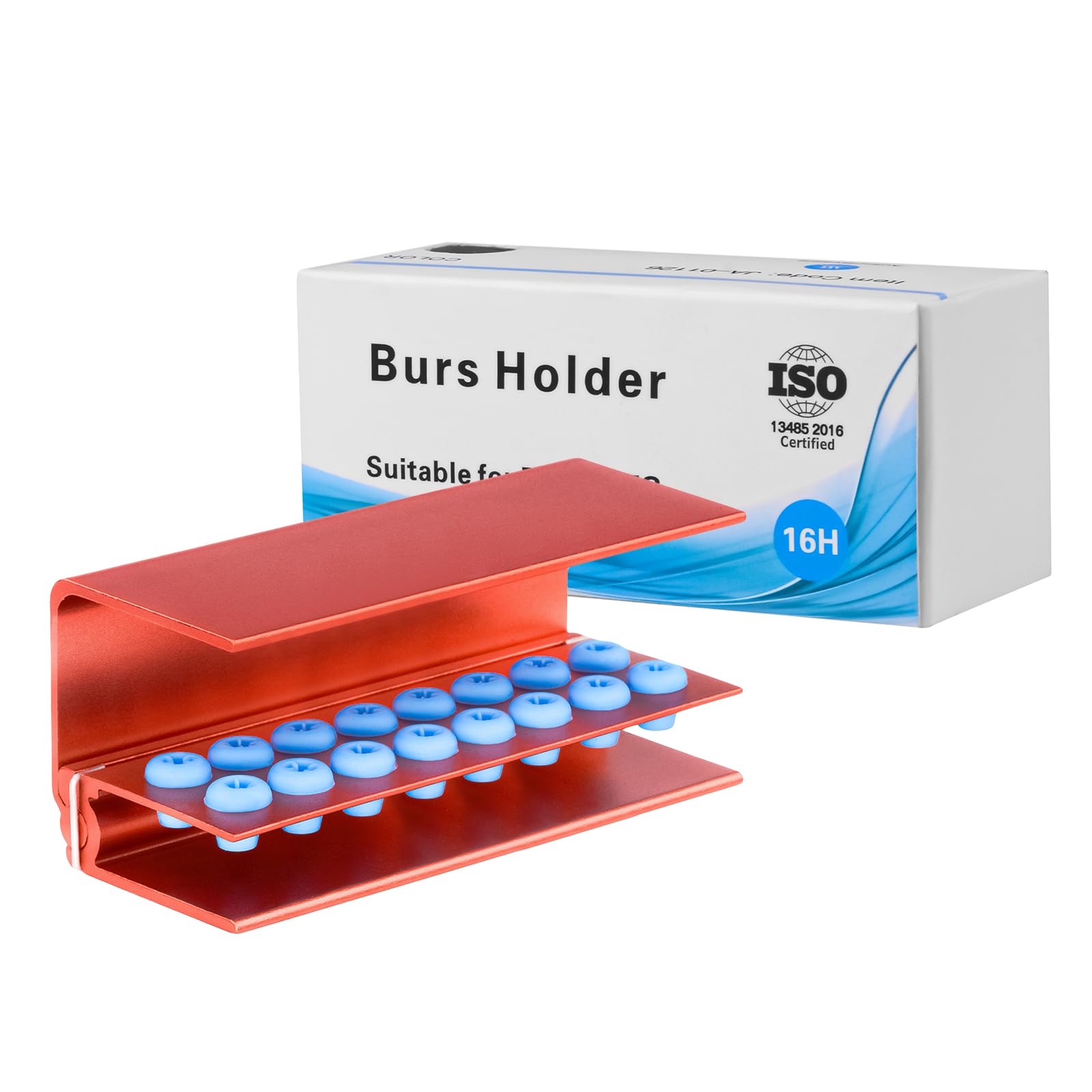 3PCS Aluminum Alloy Endo Box with Cover - 16 Hole Bur Holder & Organizer for Dental Tools - Sterilizable Case (Red) - Perfect for Dental Clinics, Labs & Sterilization Storage