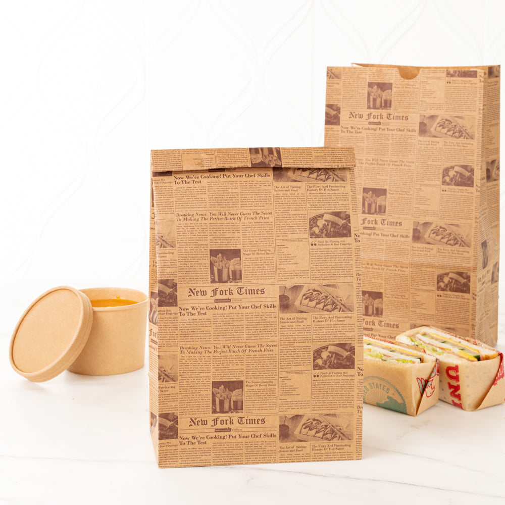 Eco-Friendly Kraft Paper Bags 12 lb, 7 x 4.25 x 12.5 Inches - 100 Count Box - Perfect for Grocery, Retail & Gift Packaging