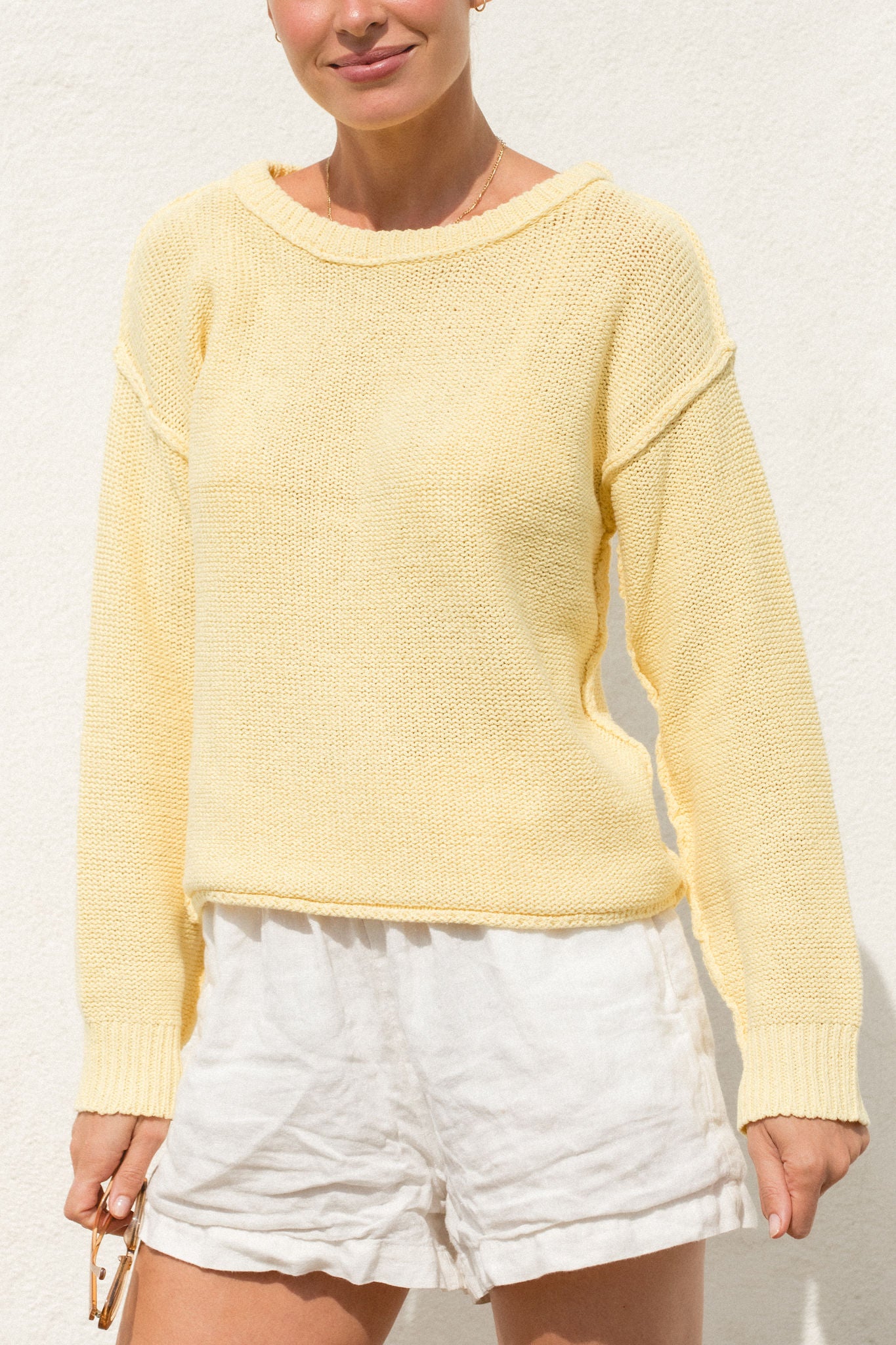 Soft Cotton Knit Sweater for Women - Cozy Pullover with Sunrise Design | Perfect for Fall & Winter Layering, Casual Outfits and Office Wear