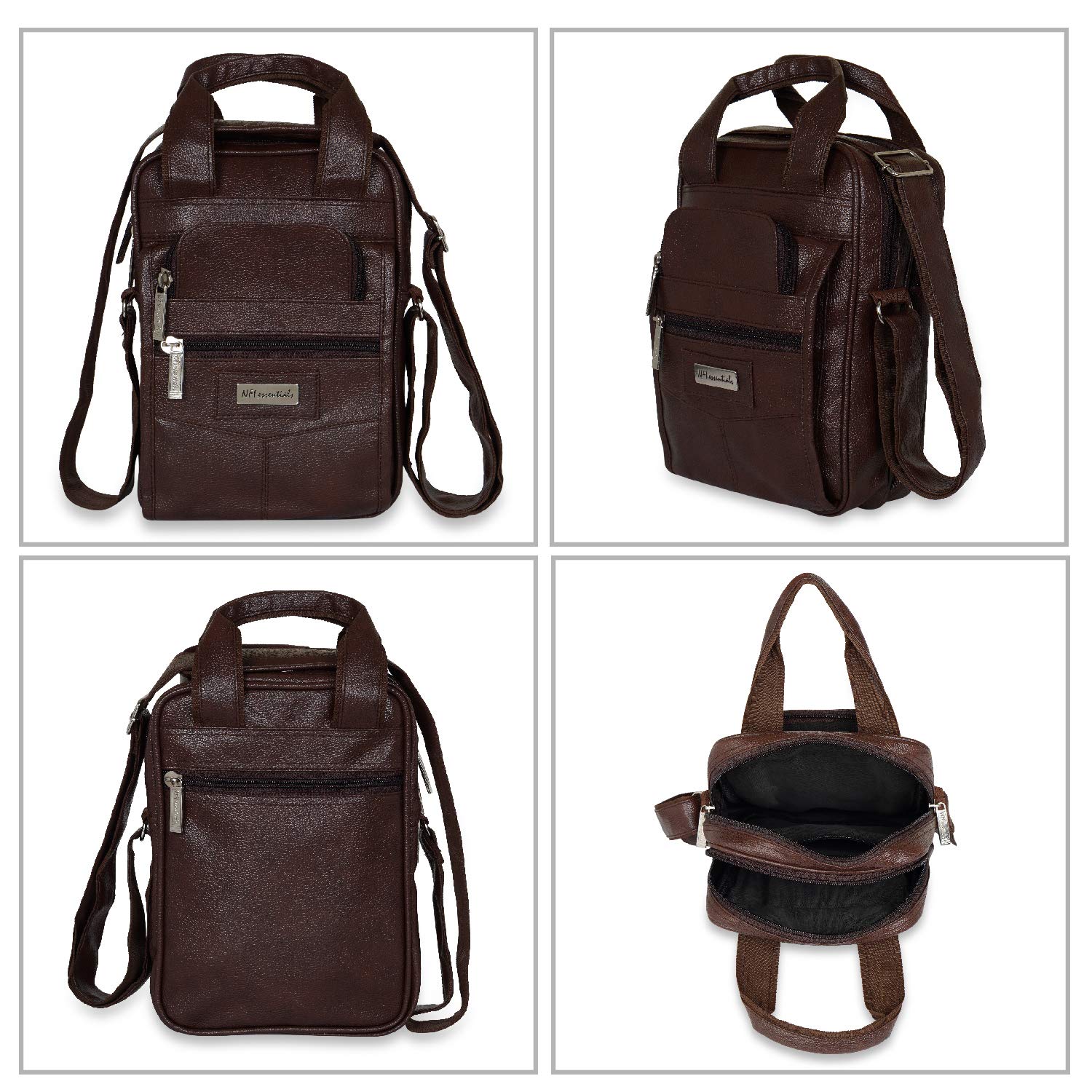 NFI Essentials Men's Sling Bag - Stylish Crossbody Messenger Bag for Men & Women, Perfect for Travel, Office & Business (Brown) | Lightweight & Durable Everyday Carry