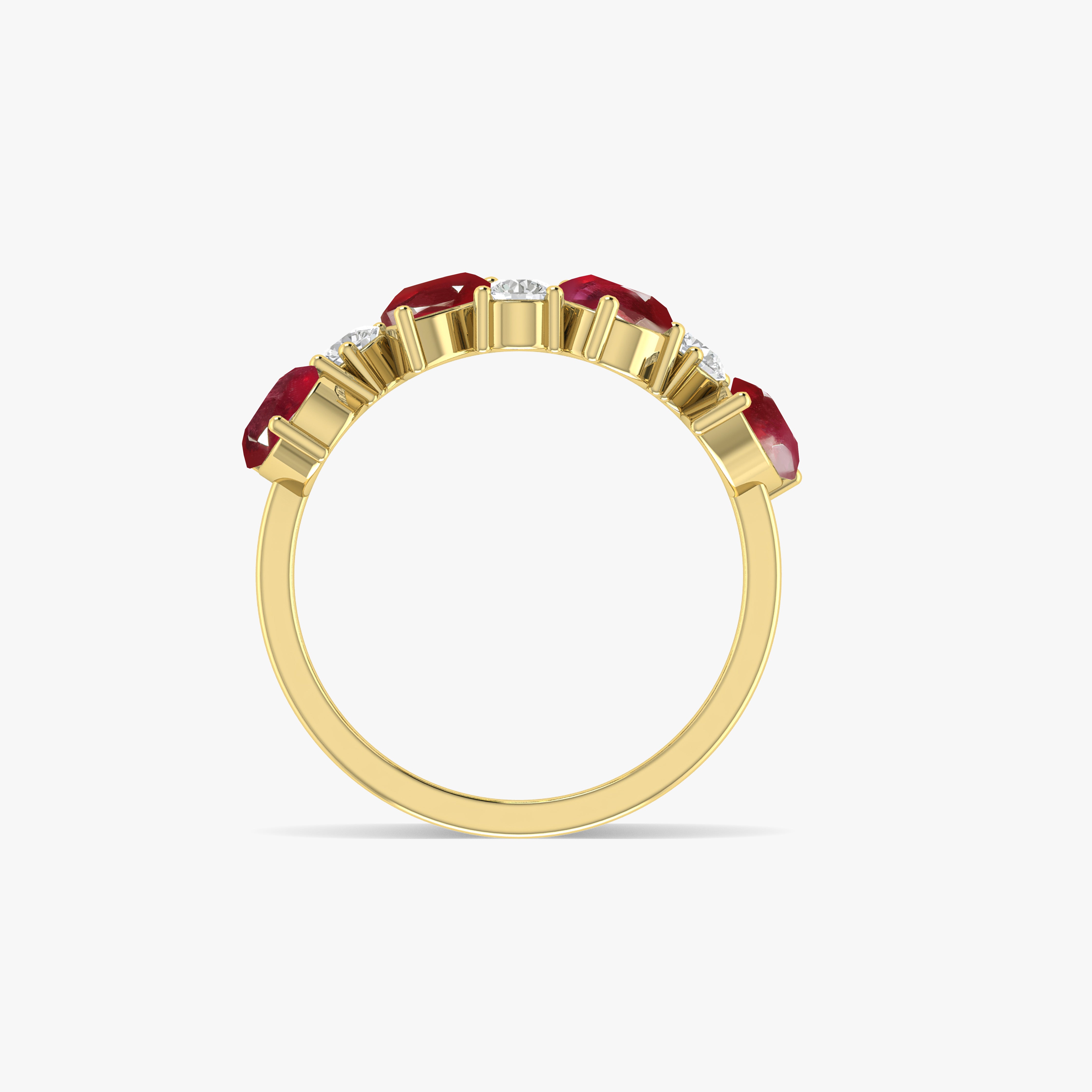 Red Ruby Four Stone Ring for Women - Elegant Jewelry Gift for Anniversary, Engagement & Special Occasions