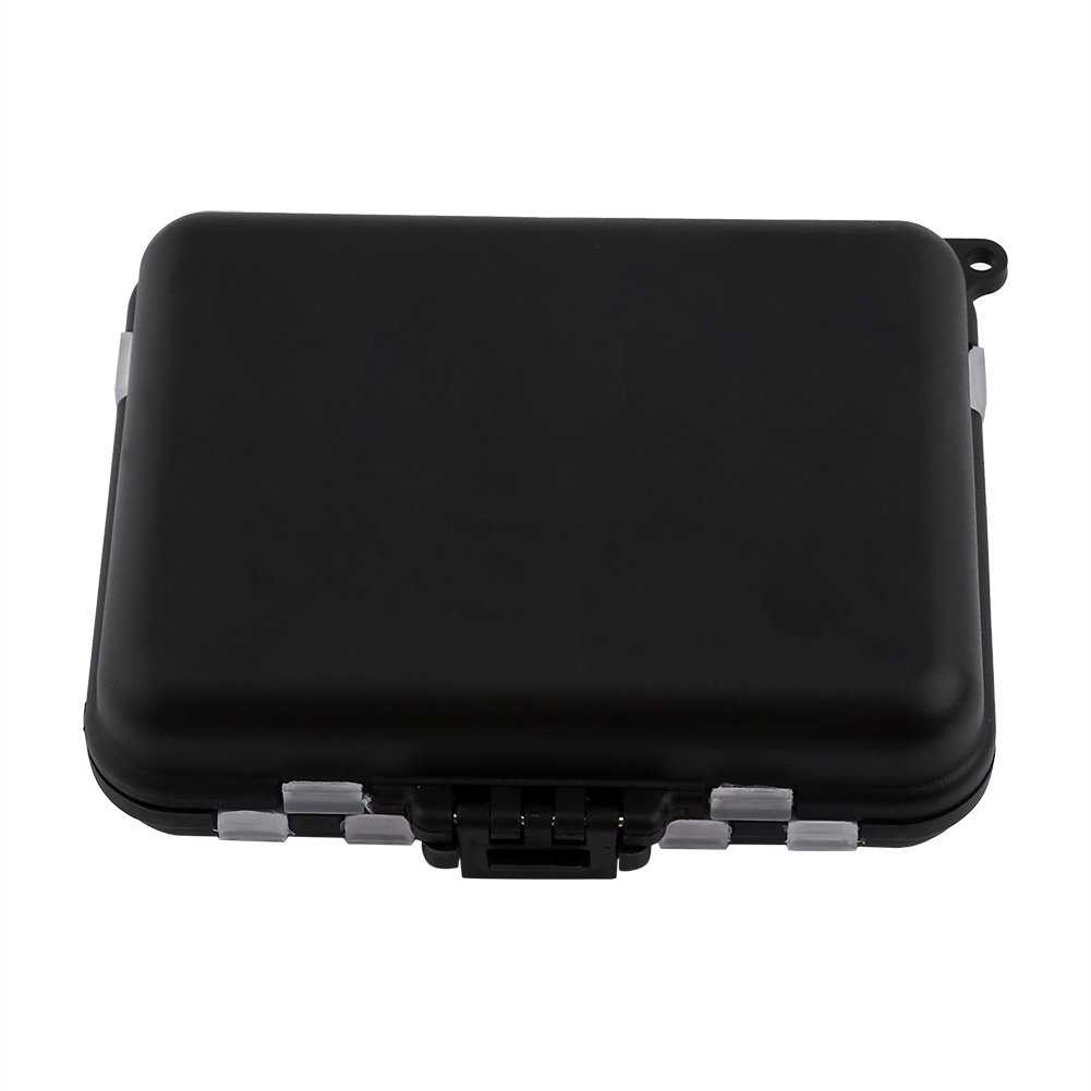 BORDSTRACT 26-Compartment Black Plastic Fishing Tackle Box - Waterproof Storage Organizer for Lures, Baits, Hooks & Fishing Gear - Perfect for Freshwater & Saltwater Fishing Trips, Boat Storage & Outdoor Adventures
