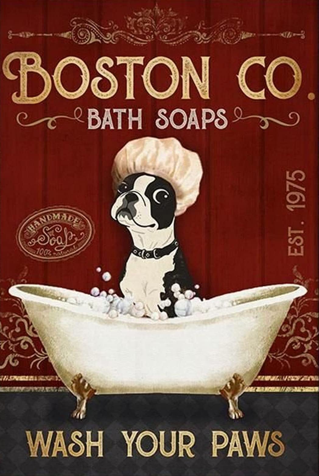 1000 Pieces Wooden Jigsaw Puzzle - Boston Terrier Dog Breed Puzzle for Adults & Kids, Educational Brain Teaser Game, Bath Soap Shape, Fun Family Activity & Gift Idea for Puzzle Lovers, Birthday & Holiday Presents