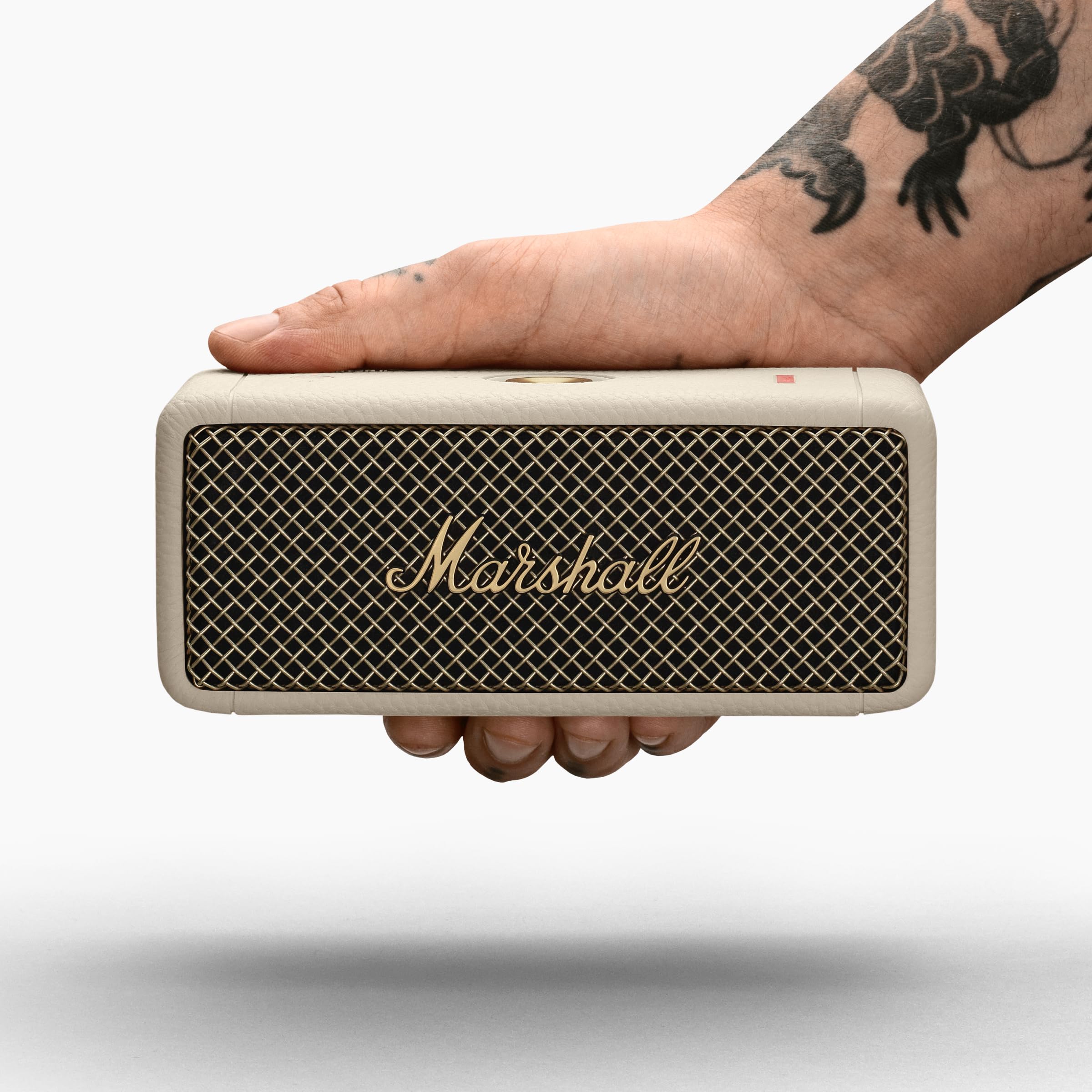 Marshall Emberton II Portable Bluetooth Speaker - Wireless Waterproof Speaker with 20+ Hours Playtime, IPX7 Rating, Compact Travel Speaker for Outdoor, Beach, Camping & Home Use (Cream)