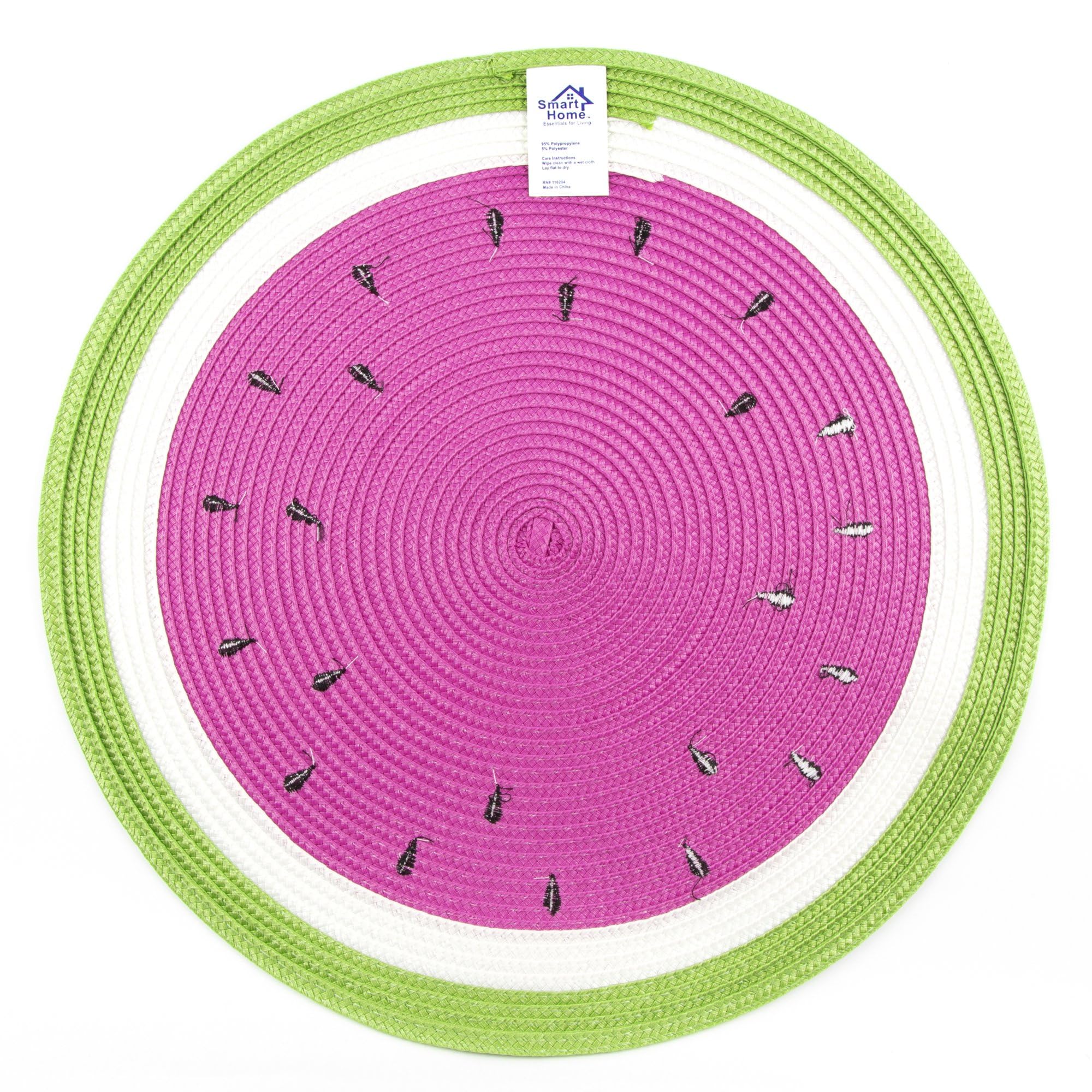 Round Watermelon Placemats Set of 4 - Non-Slip Table Mats for Summer Picnics, Kitchen Dining, and Outdoor Parties