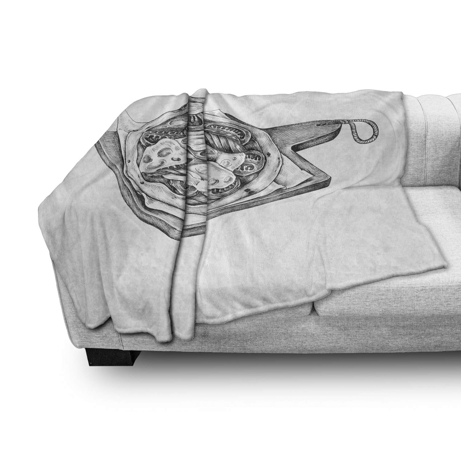 Ambesonne Charcoal Grey Flannel Fleece Throw Blanket 70