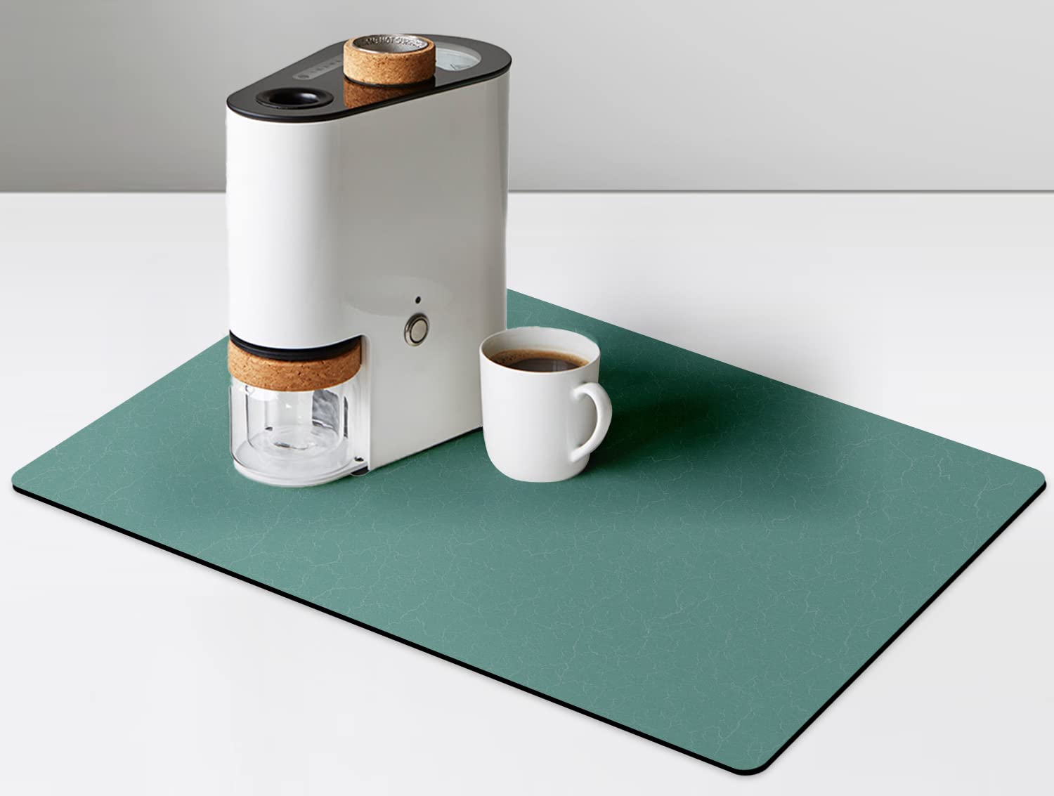 Premium Coffee Maker Mat for Countertops - Absorbent, Washable & Reversible Microfiber Dish Drying Mat - Coffee Bar Decor & Small Appliance Protector - Ideal for Kitchen Accessories, Espresso Machines & Coffee Stations