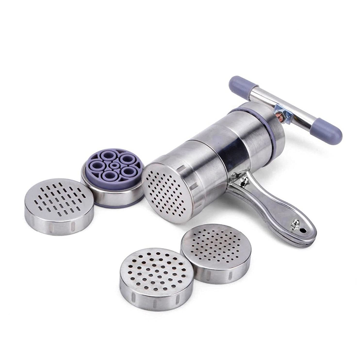 TPCYAN Manual Stainless Steel Noodle Maker - Hollow & Handmade Pasta Press Machine for Home Kitchen | Perfect for Italian Pasta, Asian Noodles & Healthy Homemade Meals