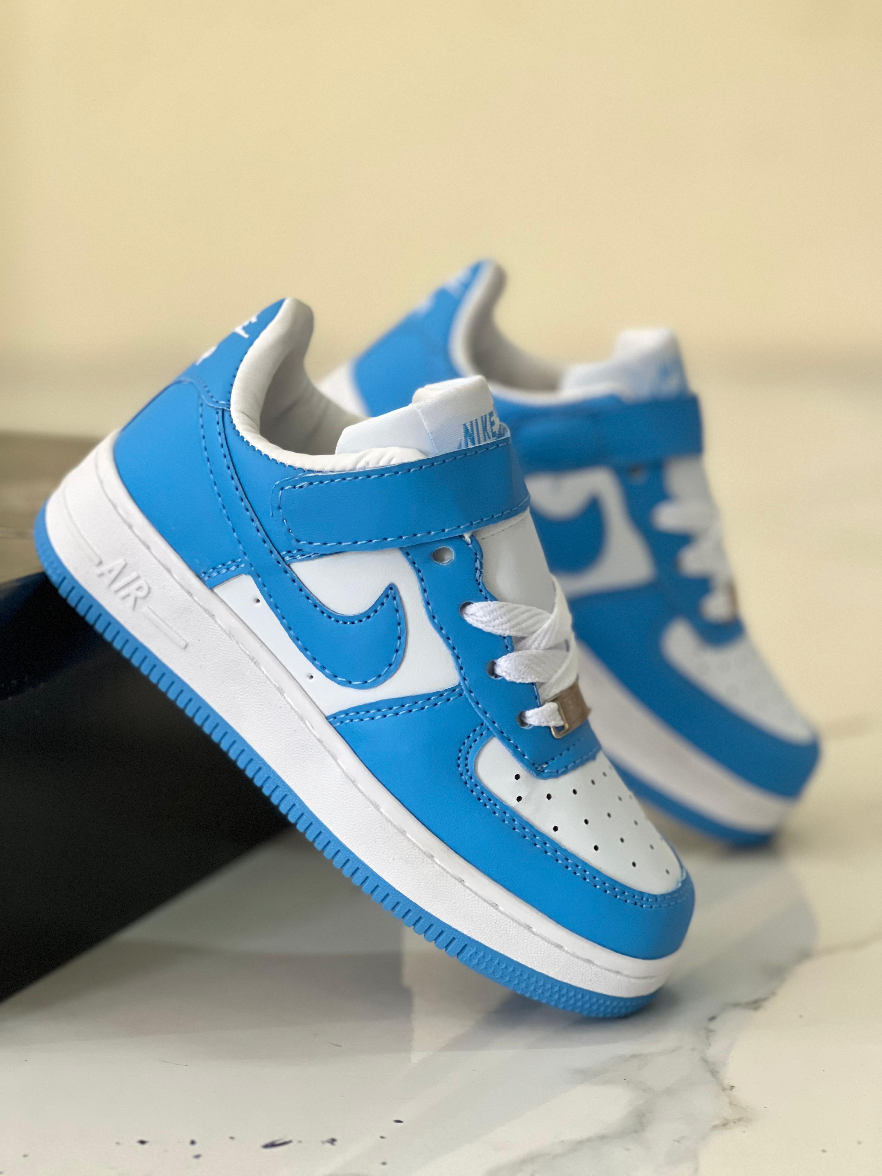 Nike Air Force 1 Sneakers Men's Blue & White - Casual Athletic Shoes for Running, Gym & Everyday Wear