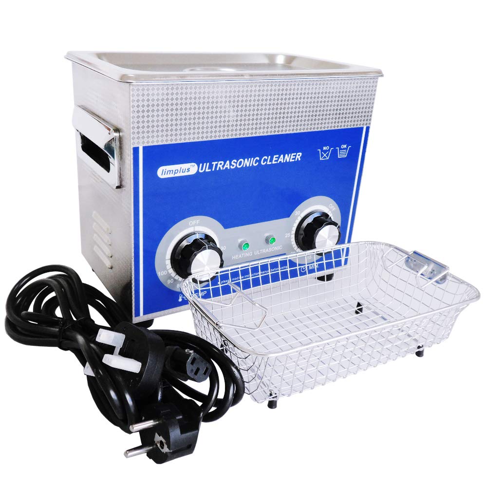 Limplus LS-03 3L 120W Commercial Ultrasonic Cleaner with Basket & Lid - Professional Dental, Surgical & Jewelry Cleaning - 40kHz Timer Heater for Dentures, Instruments, Fuel Injectors - Perfect for Clinics, Labs & Automotive Workshops