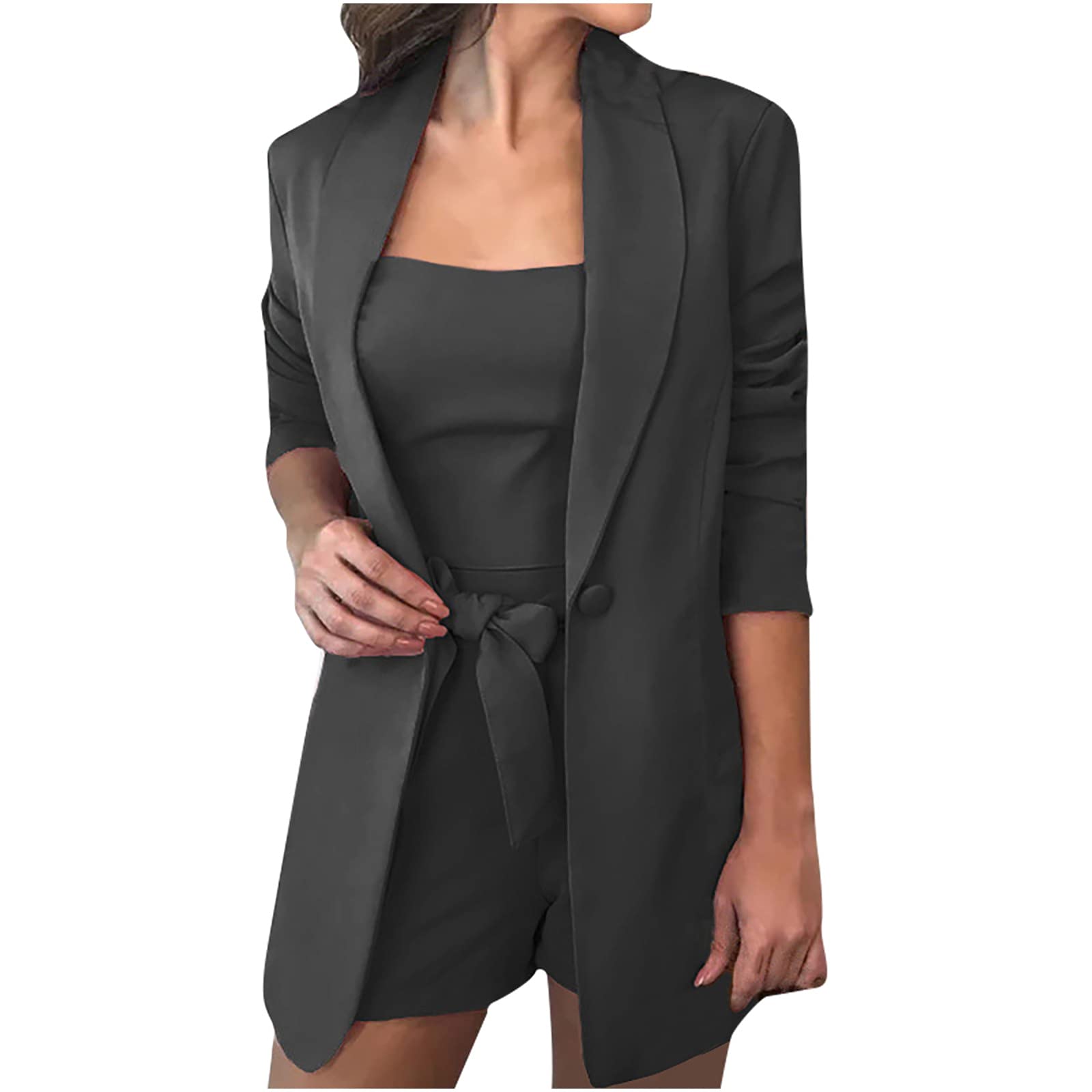 Women's Fall Winter Blazer & Tank Top Set - Office Workwear Vest Pants Suit for Professional Women | Business Casual Outfit for Workplace, Meetings & Formal Events