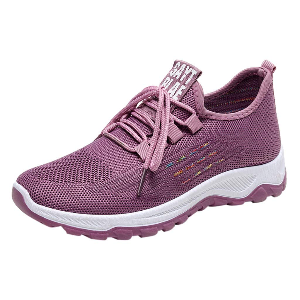 **Women's Breathable Walking Shoes - Casual Woven Sneakers for Hiking & Travel - Comfortable Lightweight Ladies Shoes (Purple, Size 37) - Perfect for Outdoor Activities & Daily Wear**